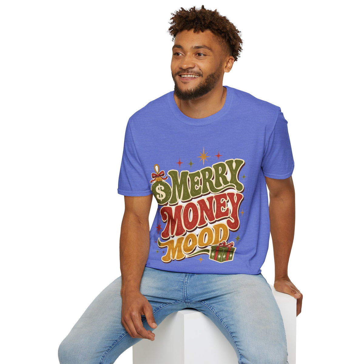 Merry Money Mood T‑Shirt — Retro Holiday Graphic Tee