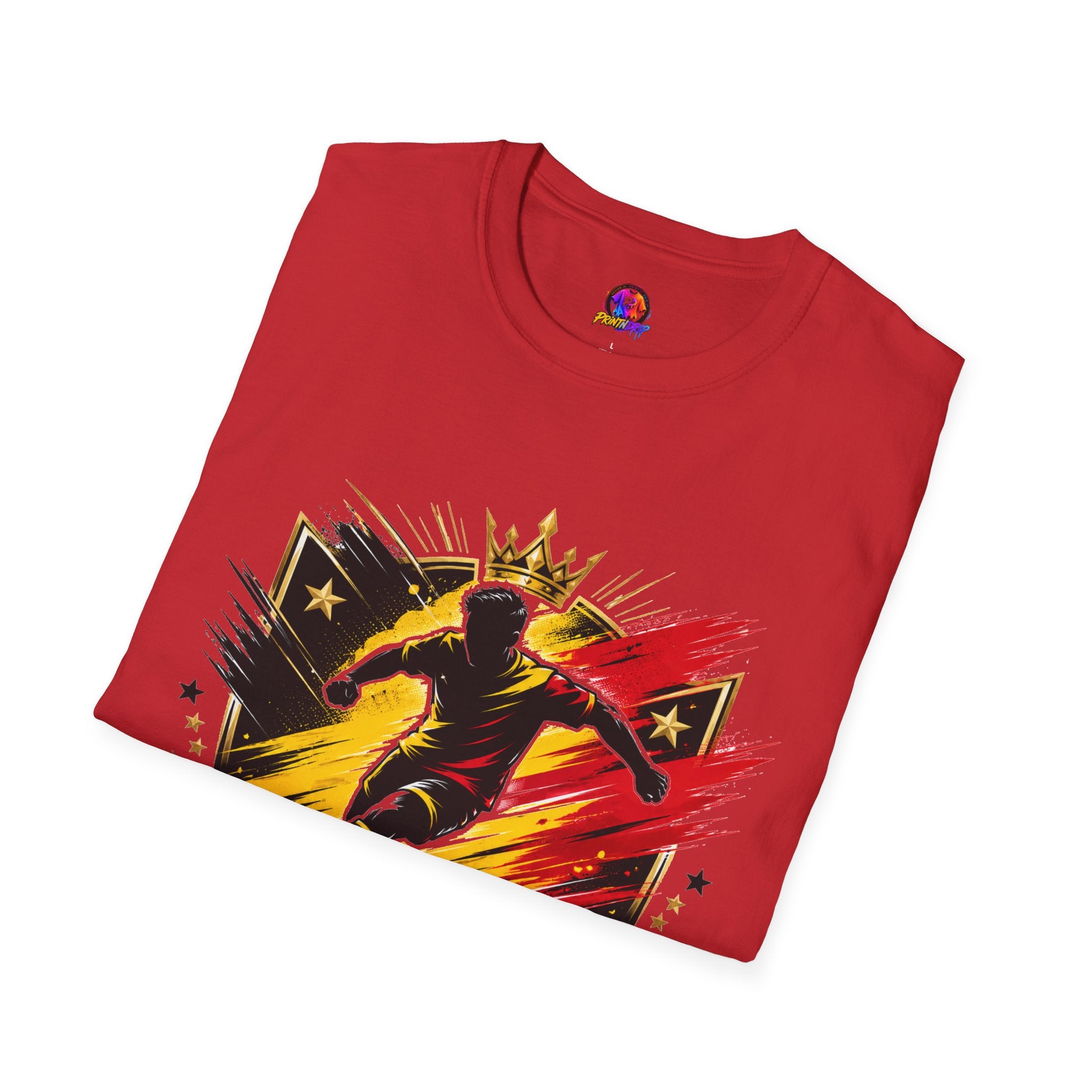 Belgium Soccer T-Shirt — 'Tricolor Strike' Graphic Jersey Tee