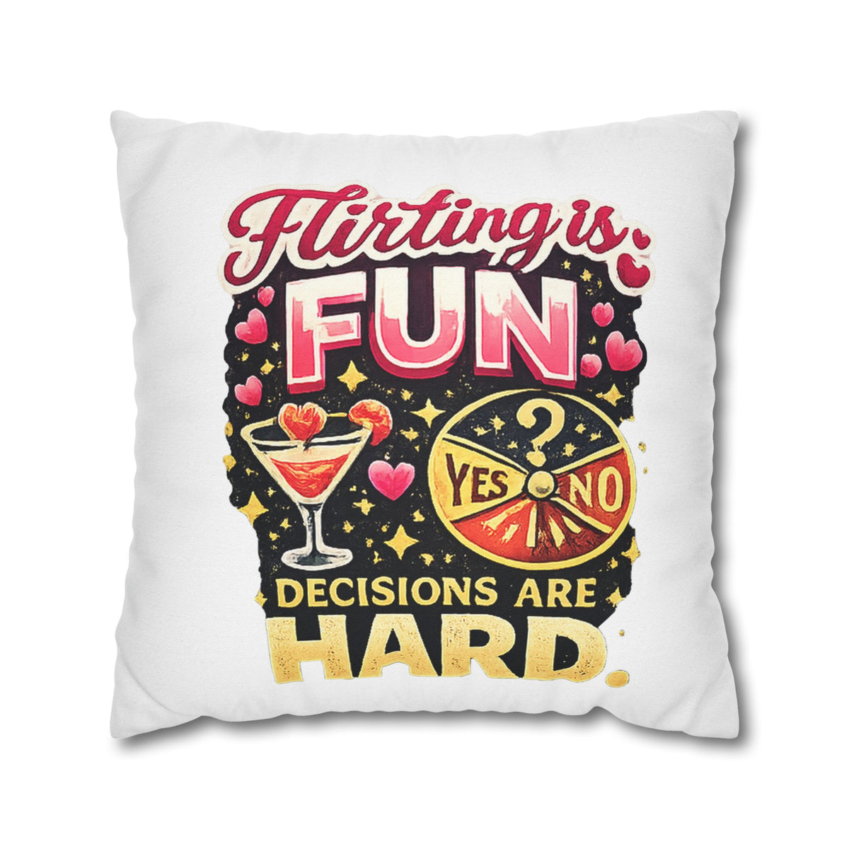 Libra Zodiac Flirting Is Fun Spun Polyester Square Pillowcase