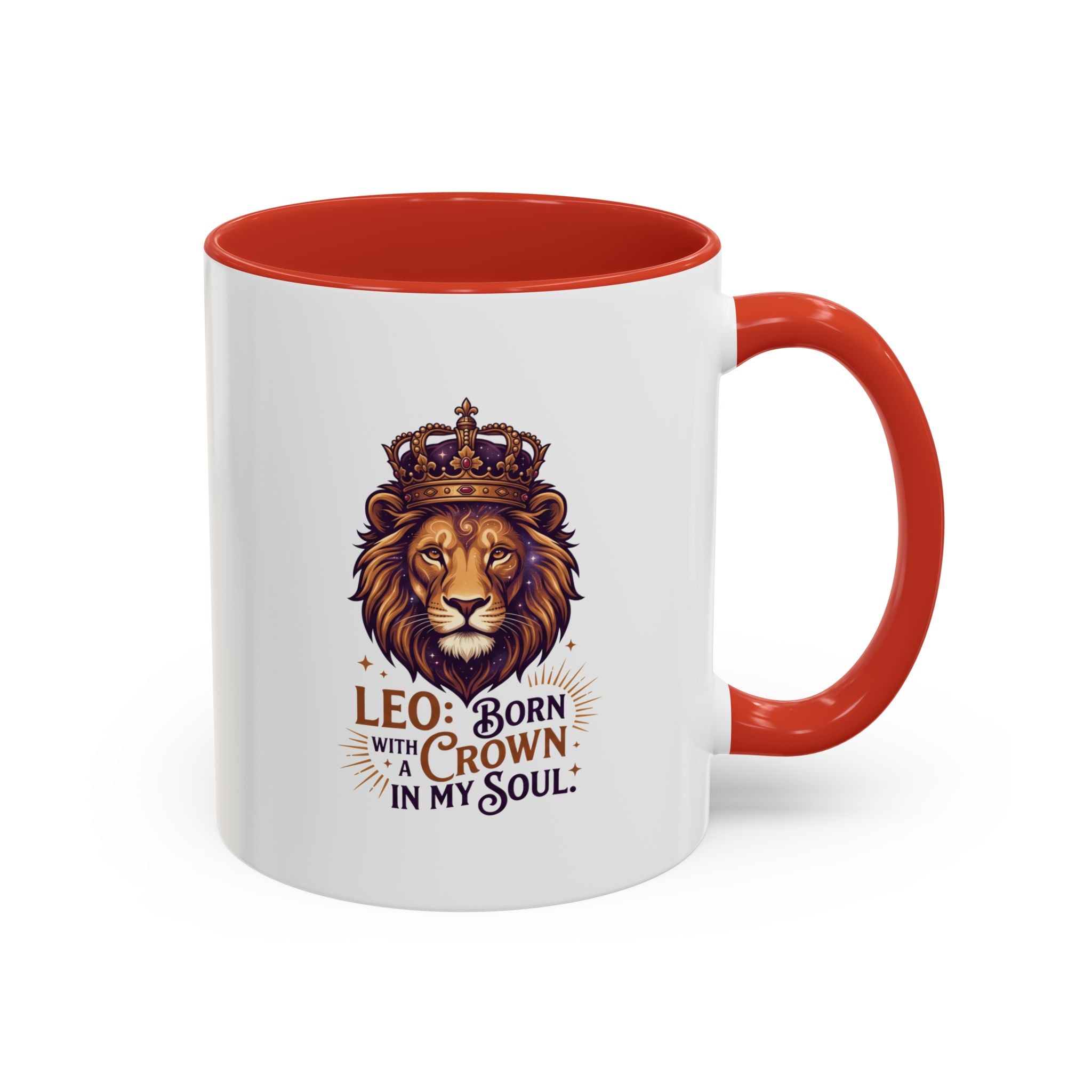 Leo Zodiac Coffee Mug — "Born with a Crown in My Soul" Lion Design