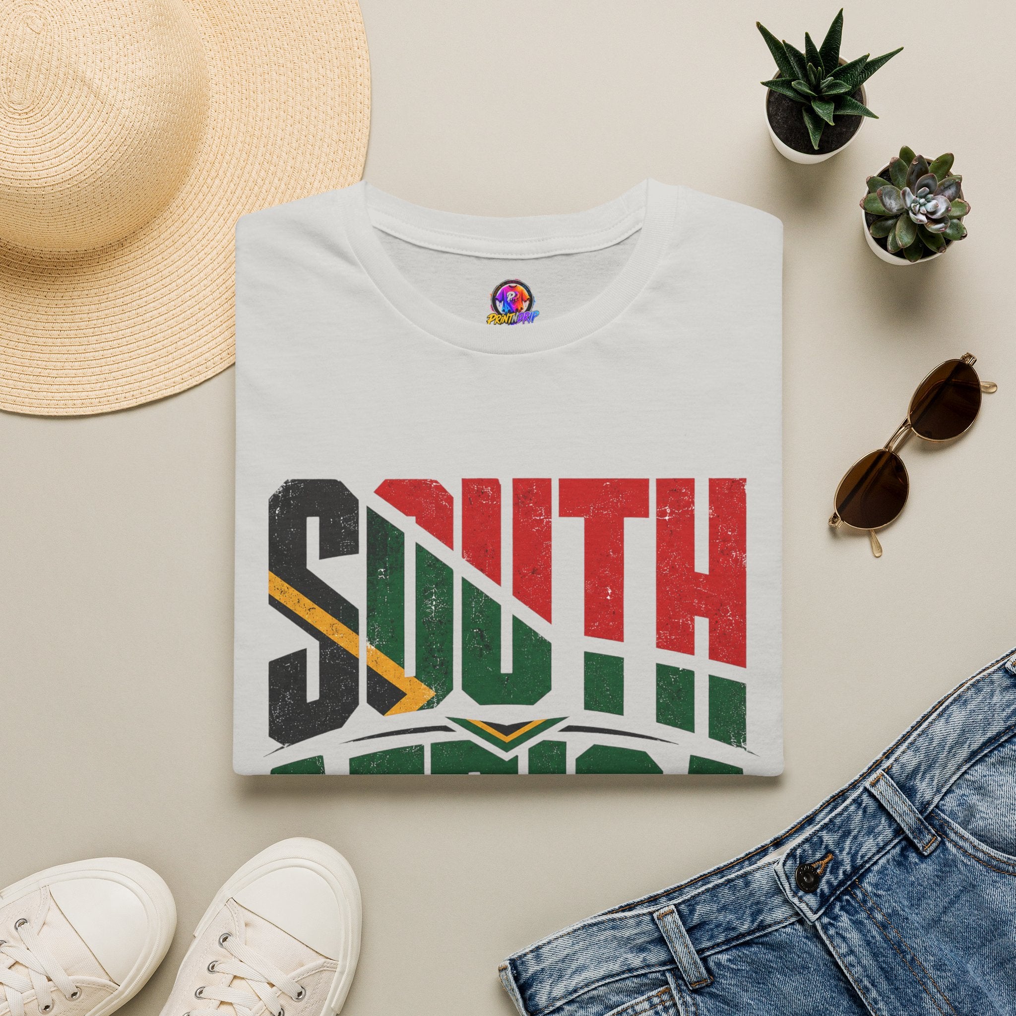 South Africa Soccer T-Shirt — Vintage Flag Football Fan Tee