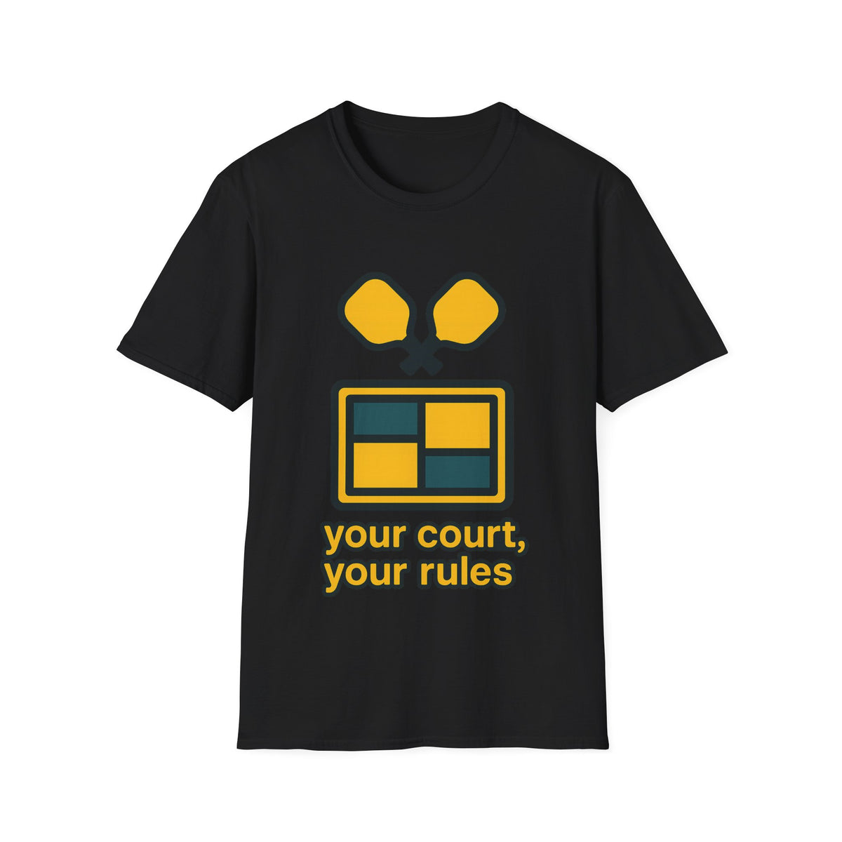 Your Court Your Rules Retro Pickleball Paddle White Graphic Tee - Trending Now - September 2026