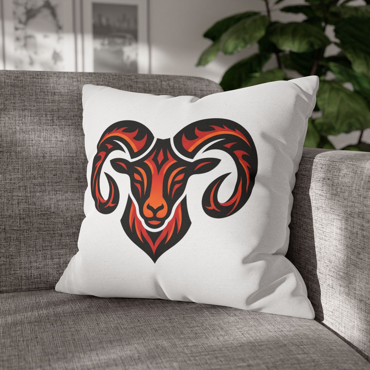 Aries Fiery Ram Head Pillowcase