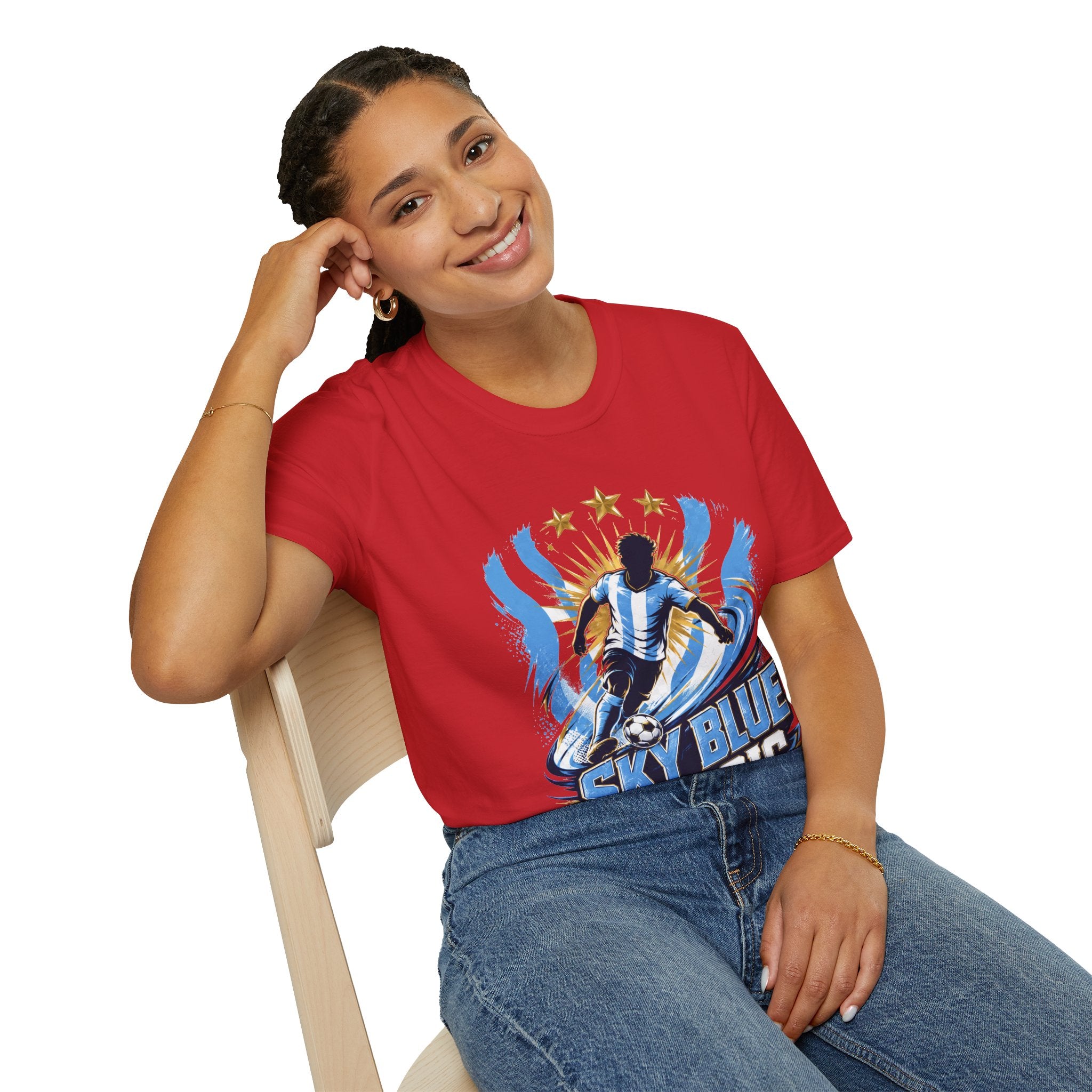 Argentina Sky Blue Magic Soccer T-Shirt — Argentinian Football Player Graphic Tee