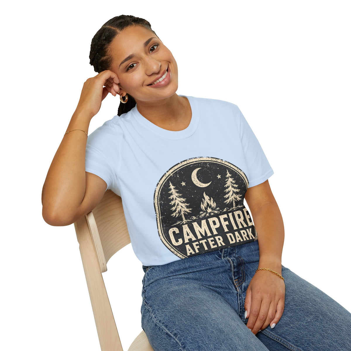 Campfire After Dark Tee — Vintage Wilderness Camping T-Shirt