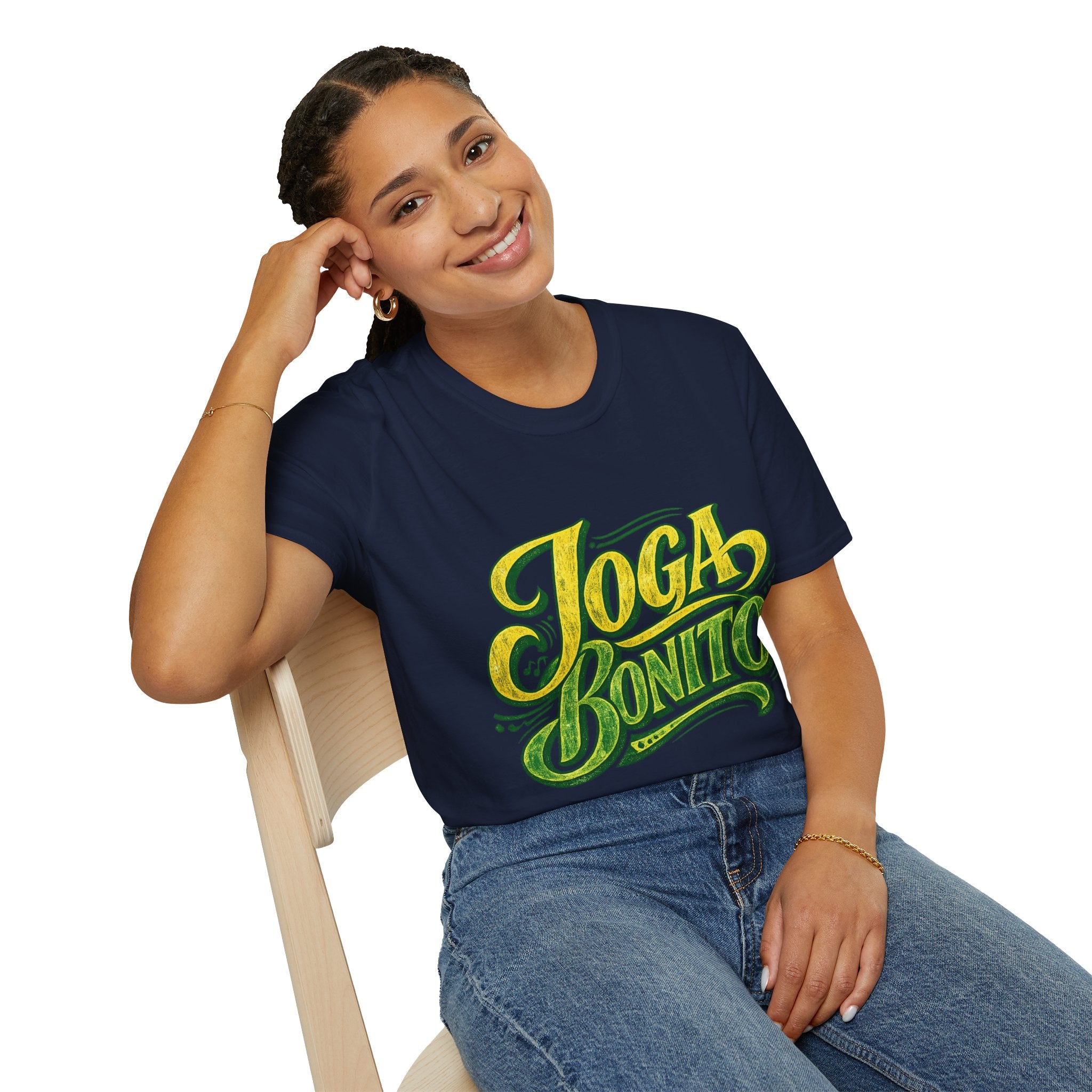 Brazil T-Shirt — 'Joga Bonito' Vintage Soccer Script Tee