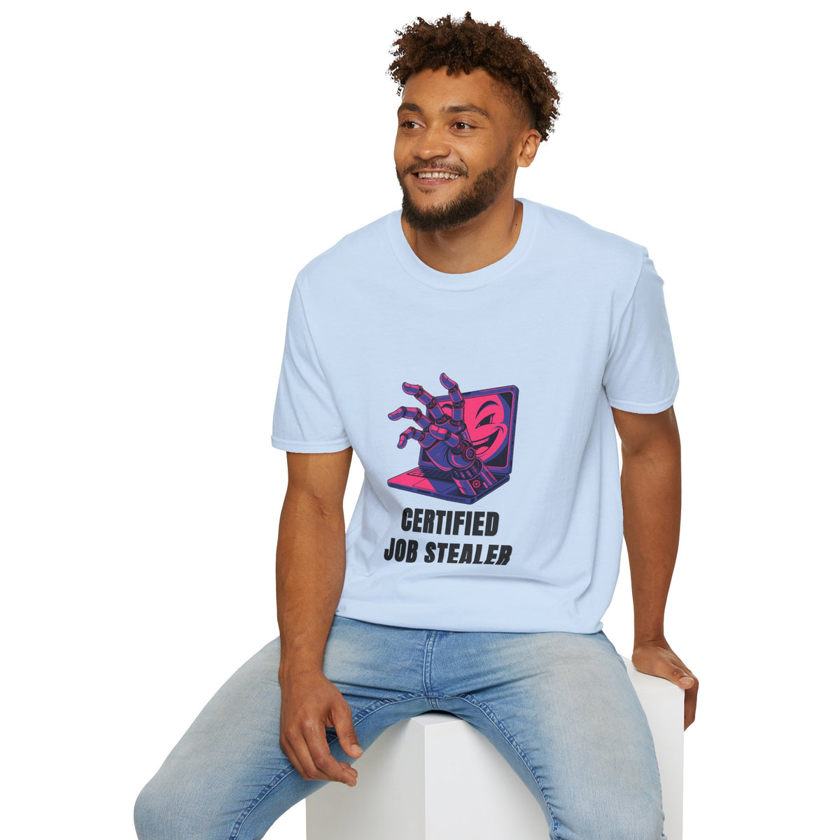 Certified Job Stealer T-Shirt — Retro Cyber Hand Graphic Tee - Trending Now - August 2026
