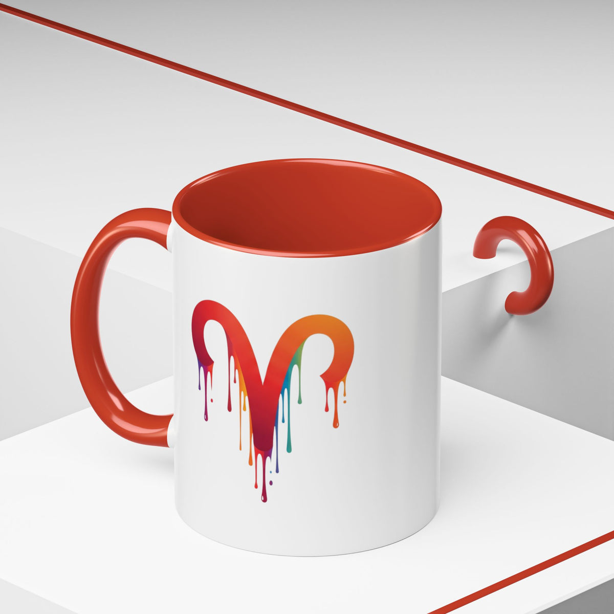 Aries Zodiac Rainbow Drip Aries Coffee Mug — Zodiac Astrology Accent Mug