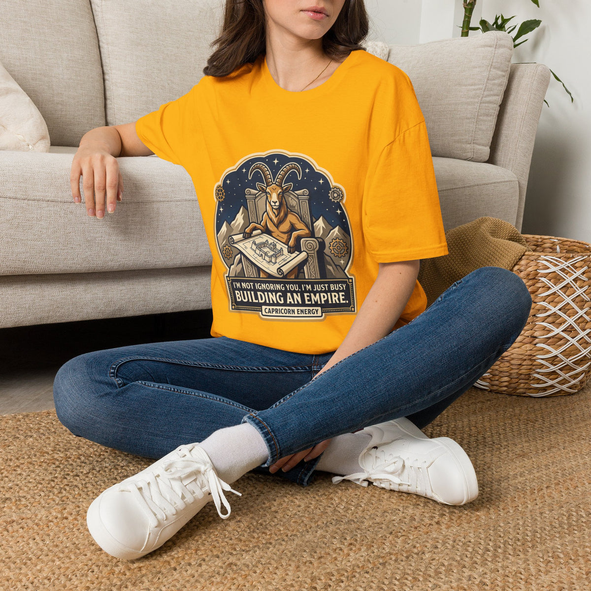 Capricorn Zodiac T-Shirt — "Building an Empire" Goat Horoscope Tee