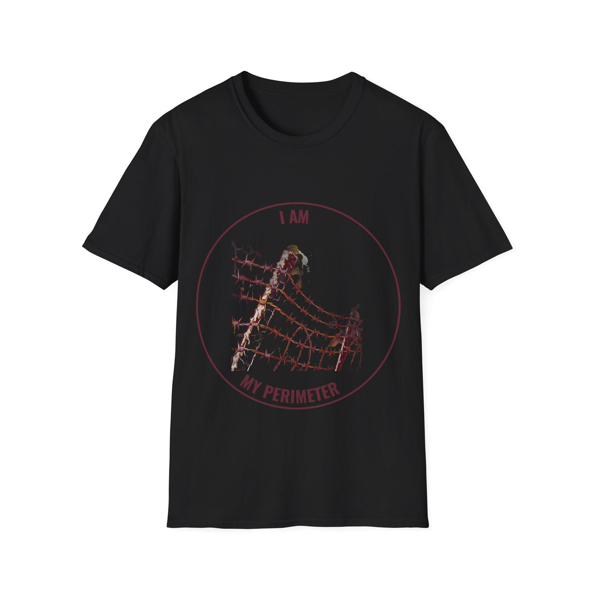 "I Am My Perimeter" Barbed Wire Graphic Tee - Aesthetic Ironic Quote White T-Shirt - Trending Now - September 2026