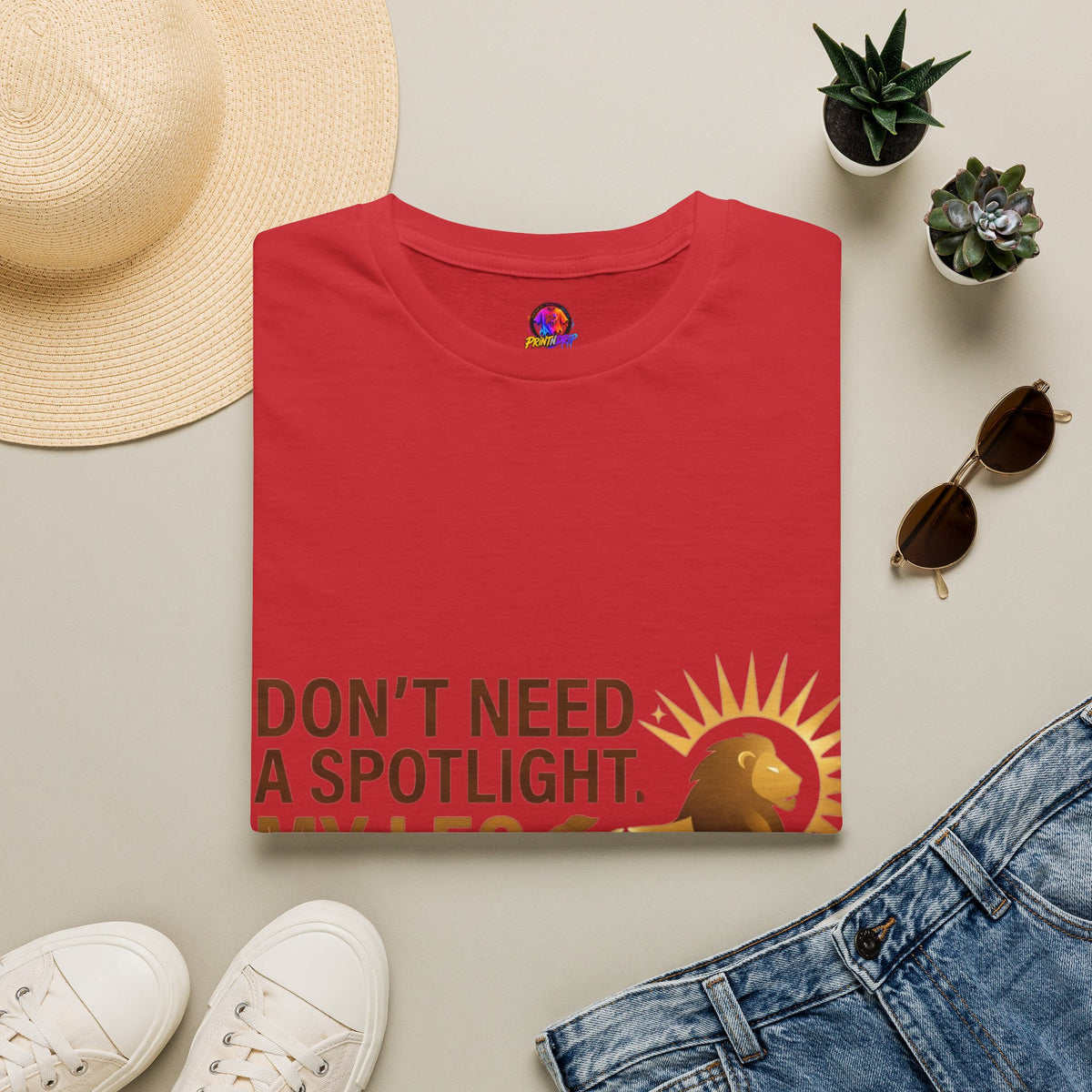 Leo T-Shirt — "Don't Need a Spotlight, My Leo Charisma Is Blinding" Zodiac Tee