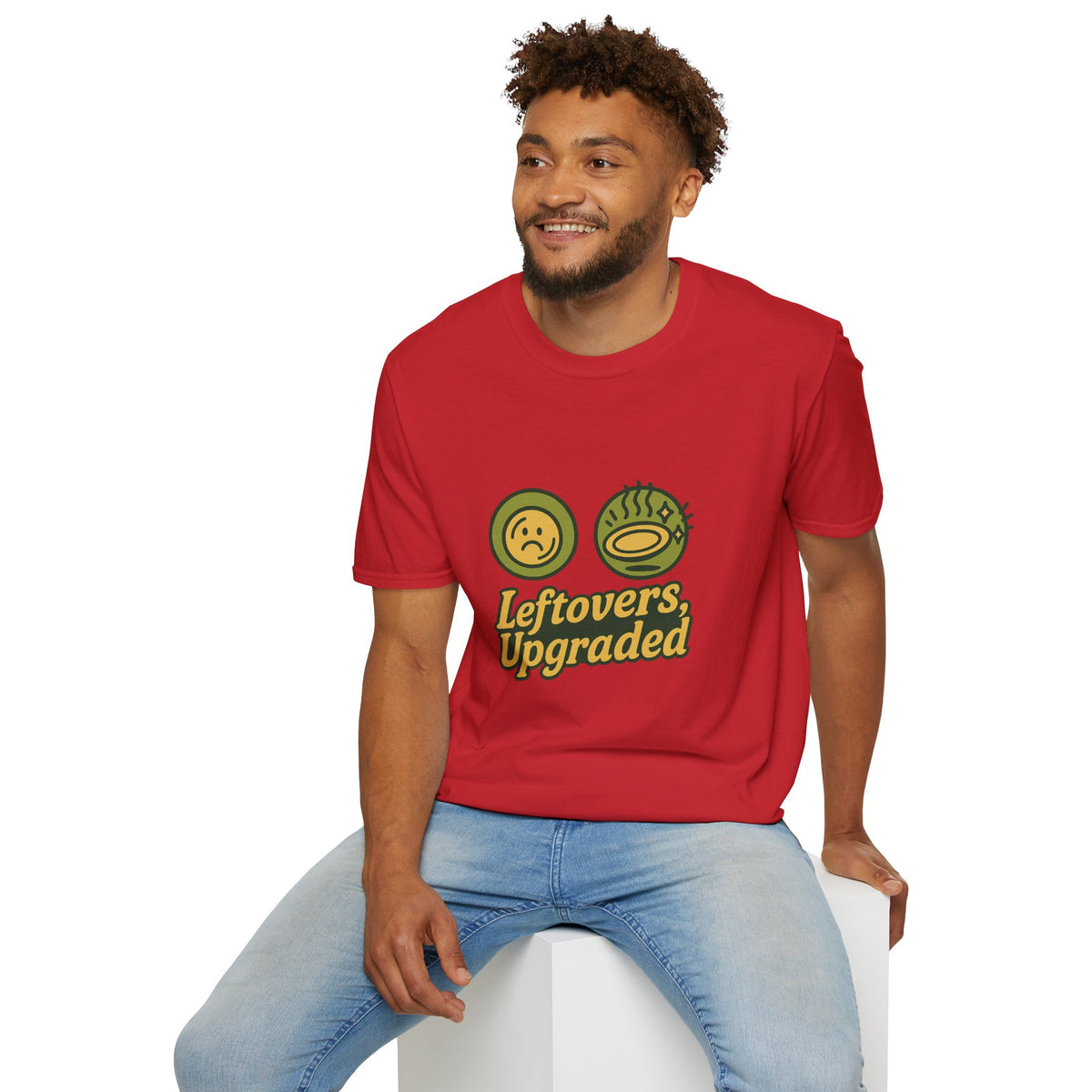 Leftovers Upgraded T-Shirt — Funny Foodie Tee with Soup & Smiley Icons - Trending Now - September 2026