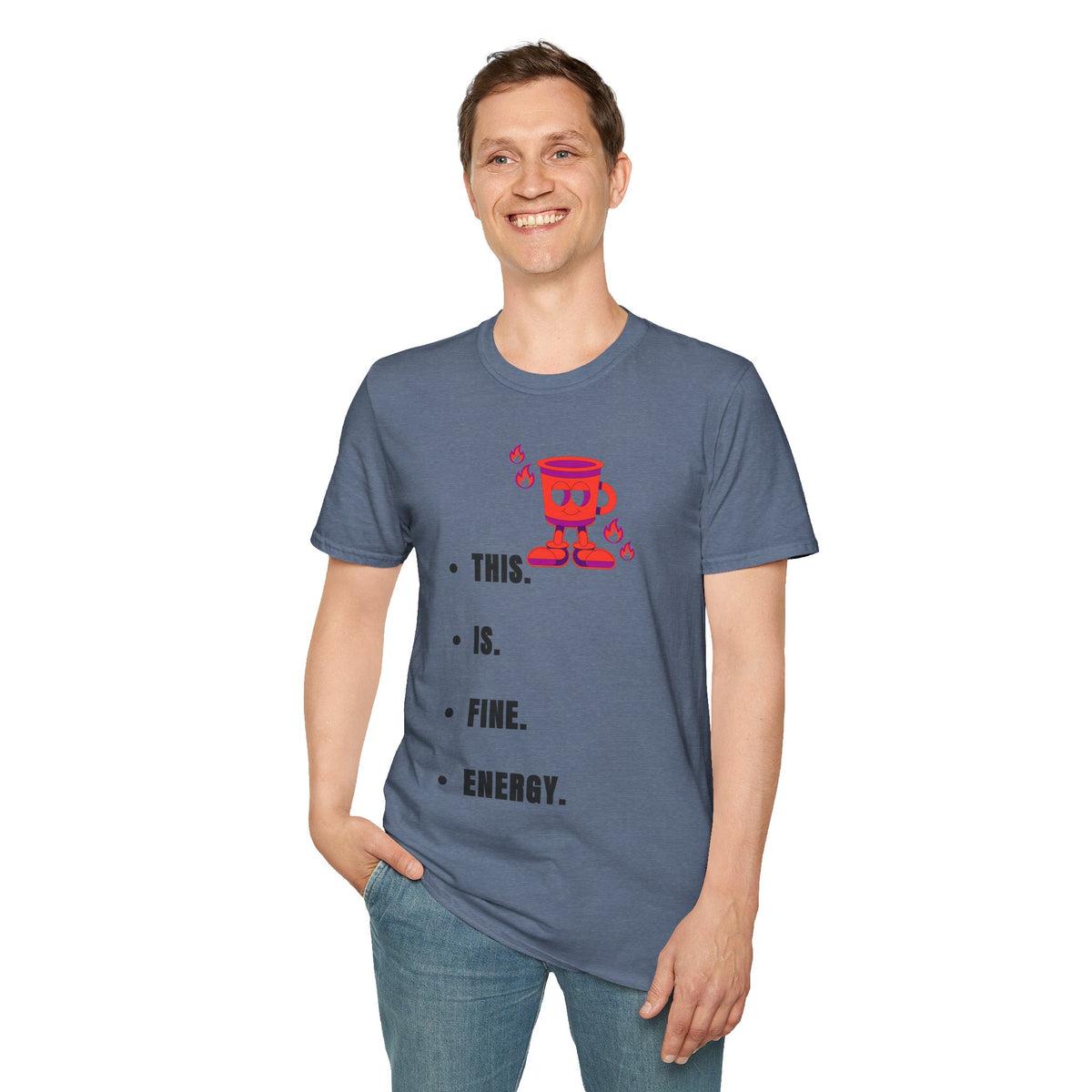 This Is Fine Coffee Mug T-Shirt — Cute Cartoon Coffee Tee - Trending Now - September 2026