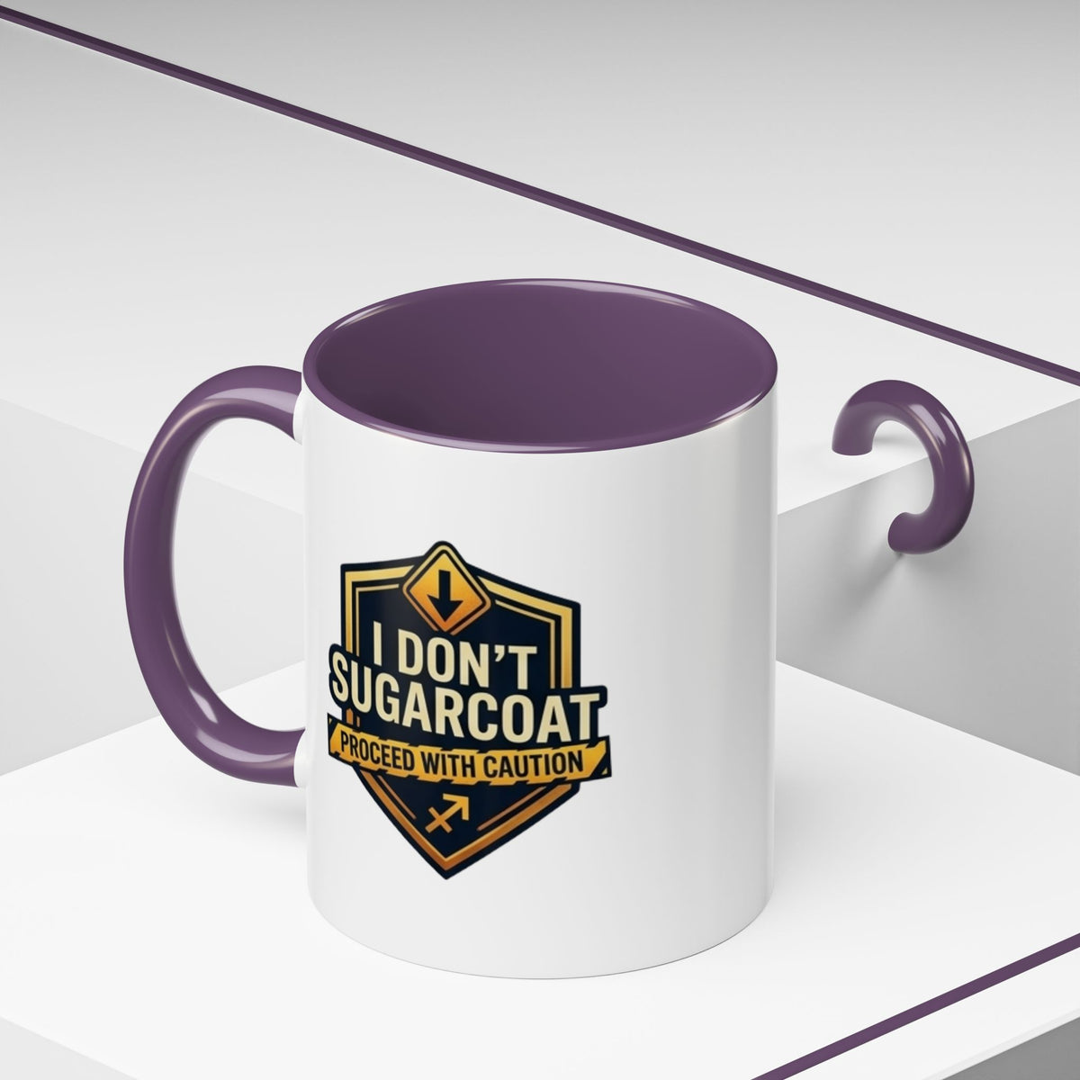Sagittarius I Don't Sugarcoat Coffee Mug — Bold 'Proceed With Caution' Accent Mug