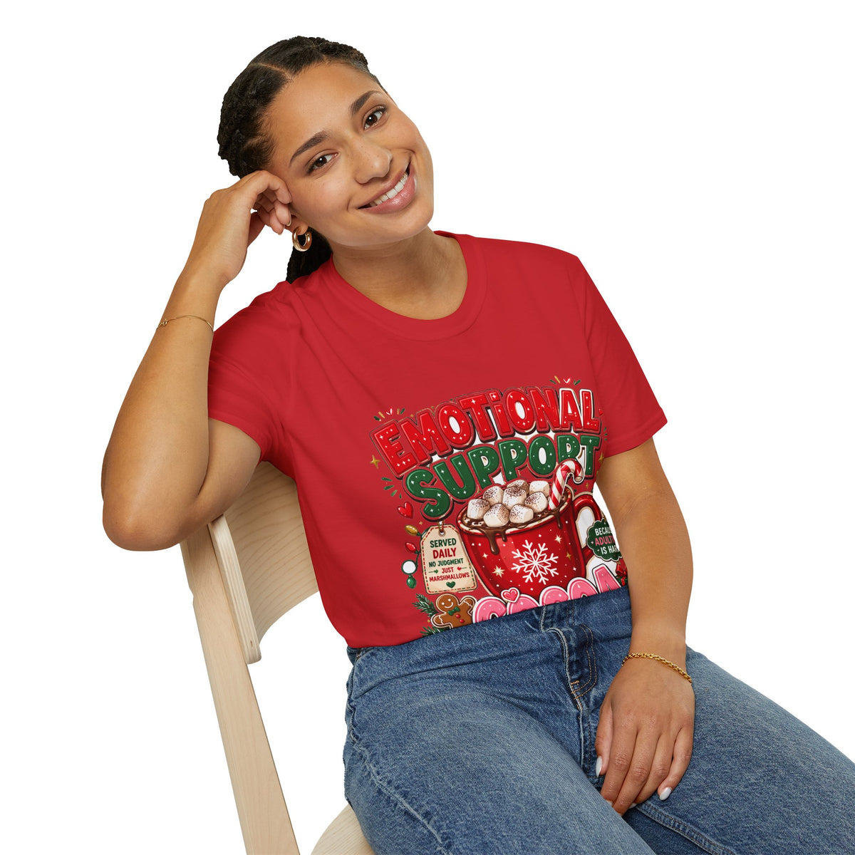 Emotional Support Cocoa T-Shirt — Holiday Hot Chocolate Graphic Tee