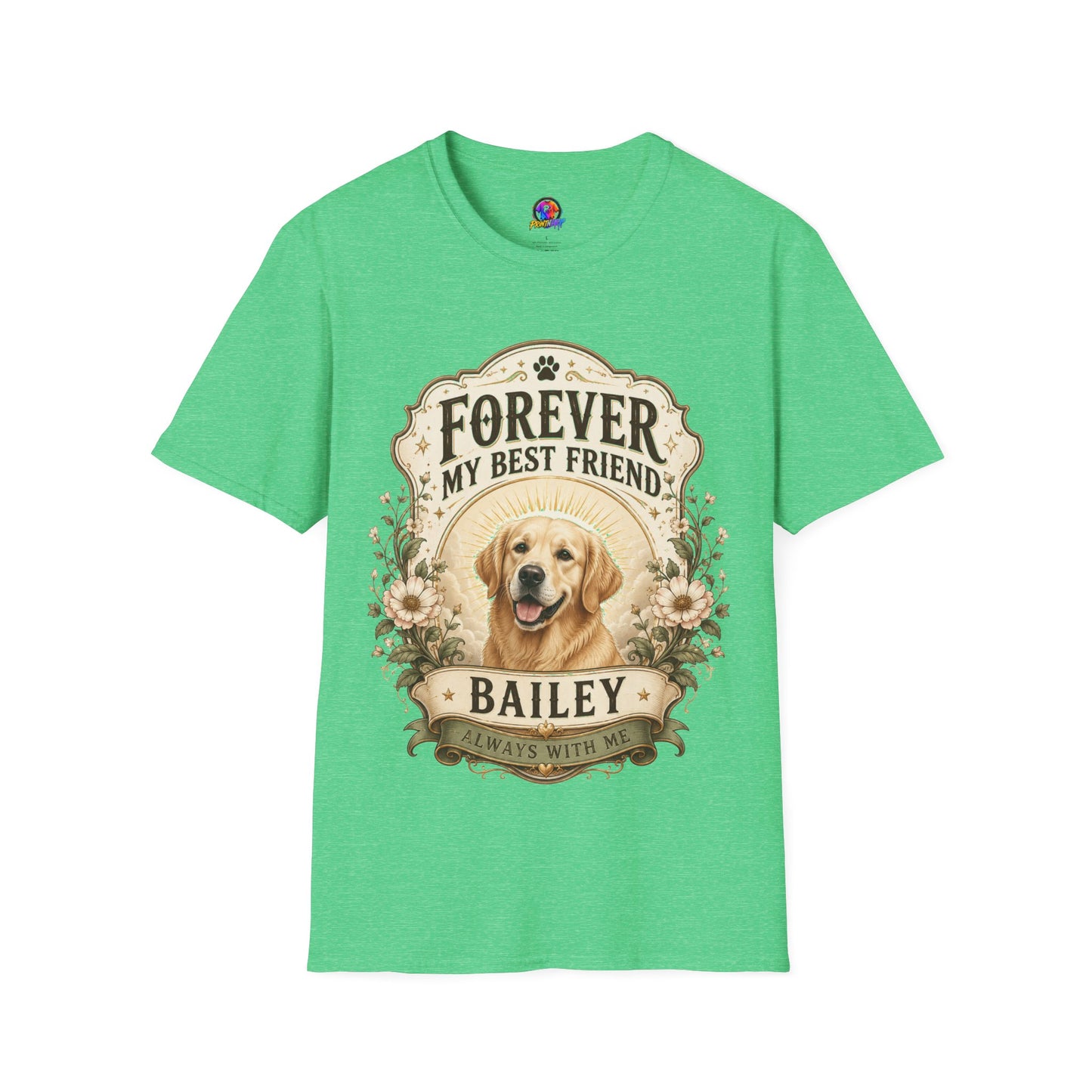 Dog Memorial T-Shirt — "Forever My Best Friend" Personalized Pet Tribute Tee
