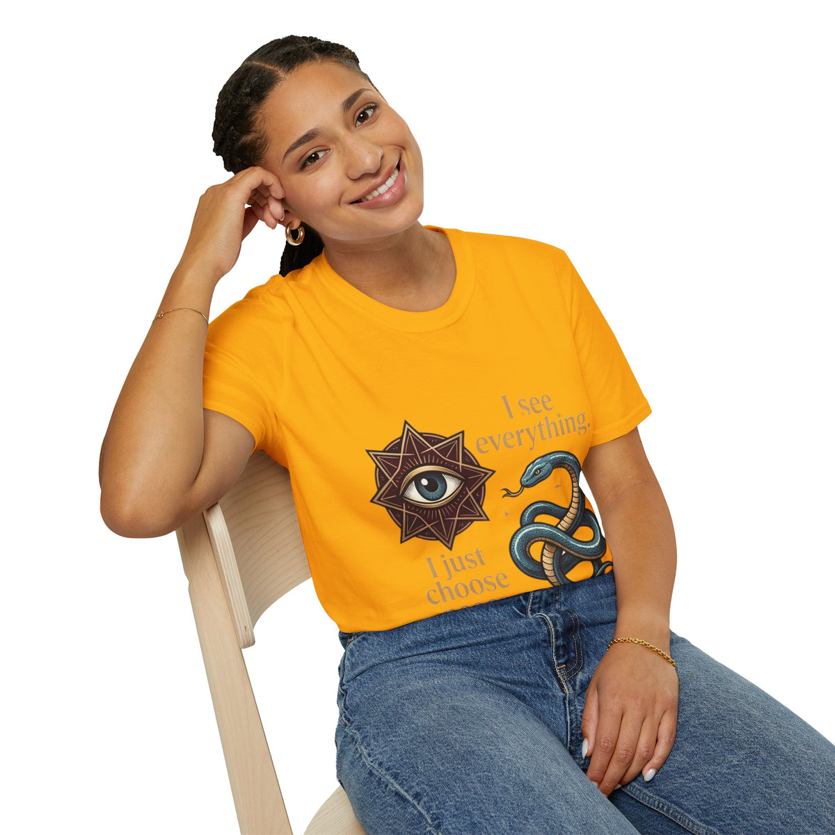 Scorpio “I See Everything” Zodiac T‑Shirt — Astrological Snake & All‑Seeing Eye Design