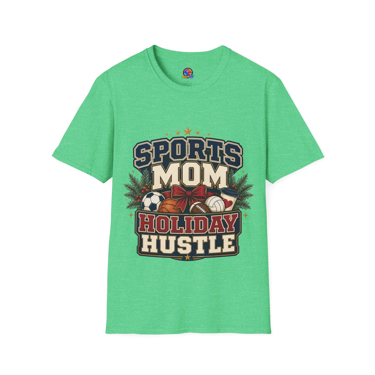 Sports Mom T‑Shirt — "Holiday Hustle" Athletic Mom Tee