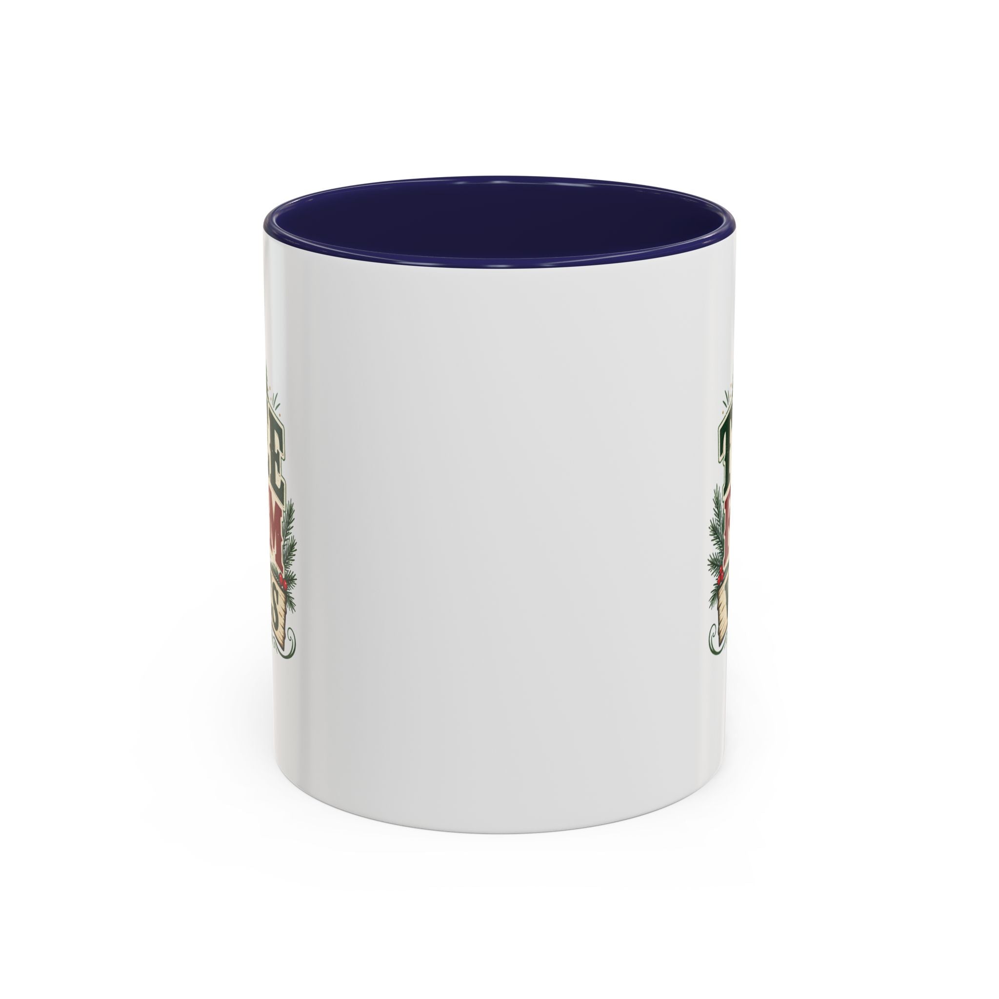 Tree Farm Vibes Accent Coffee Mug — Rustic Christmas Holiday Coffee Cup