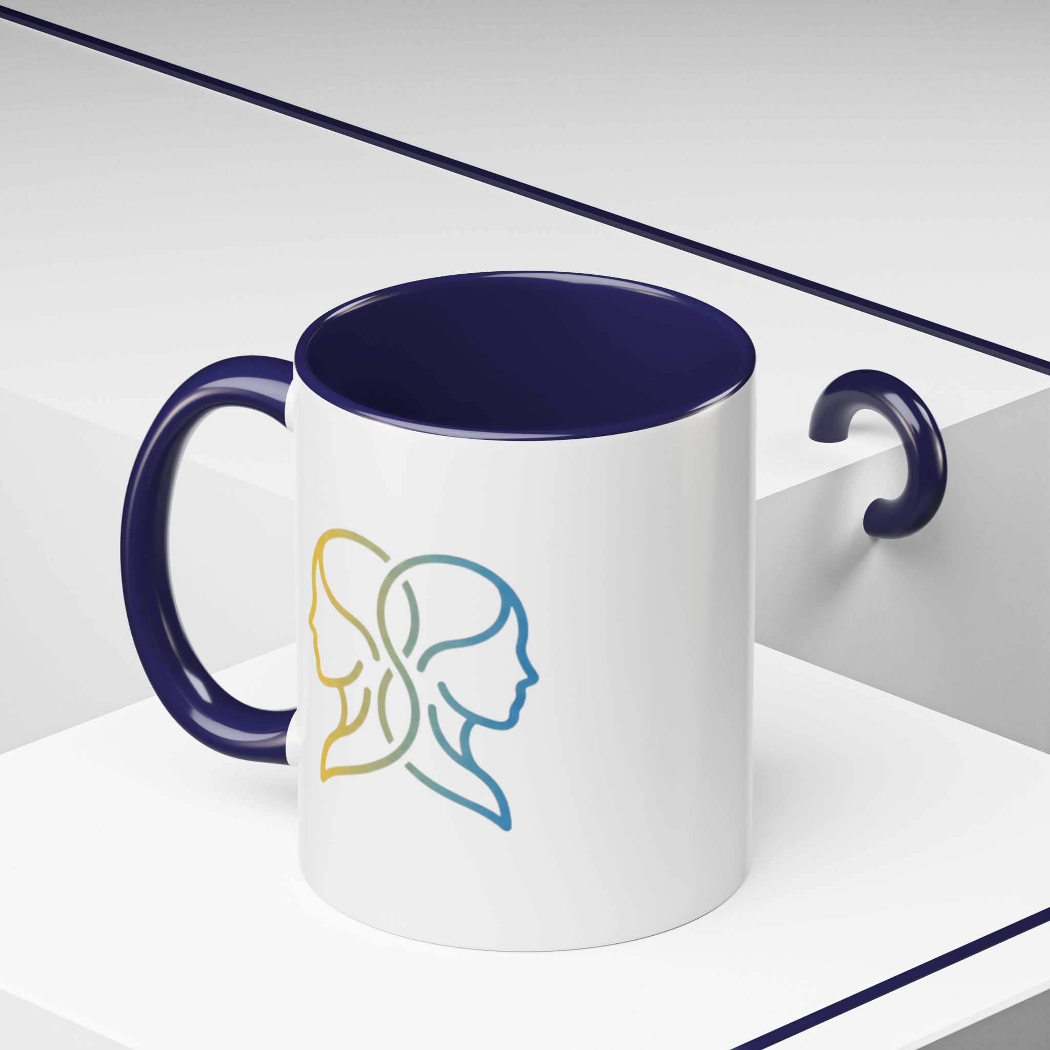 Gemini Zodiac Accent Coffee Mug — Color Gradient Twins Horoscope Gift