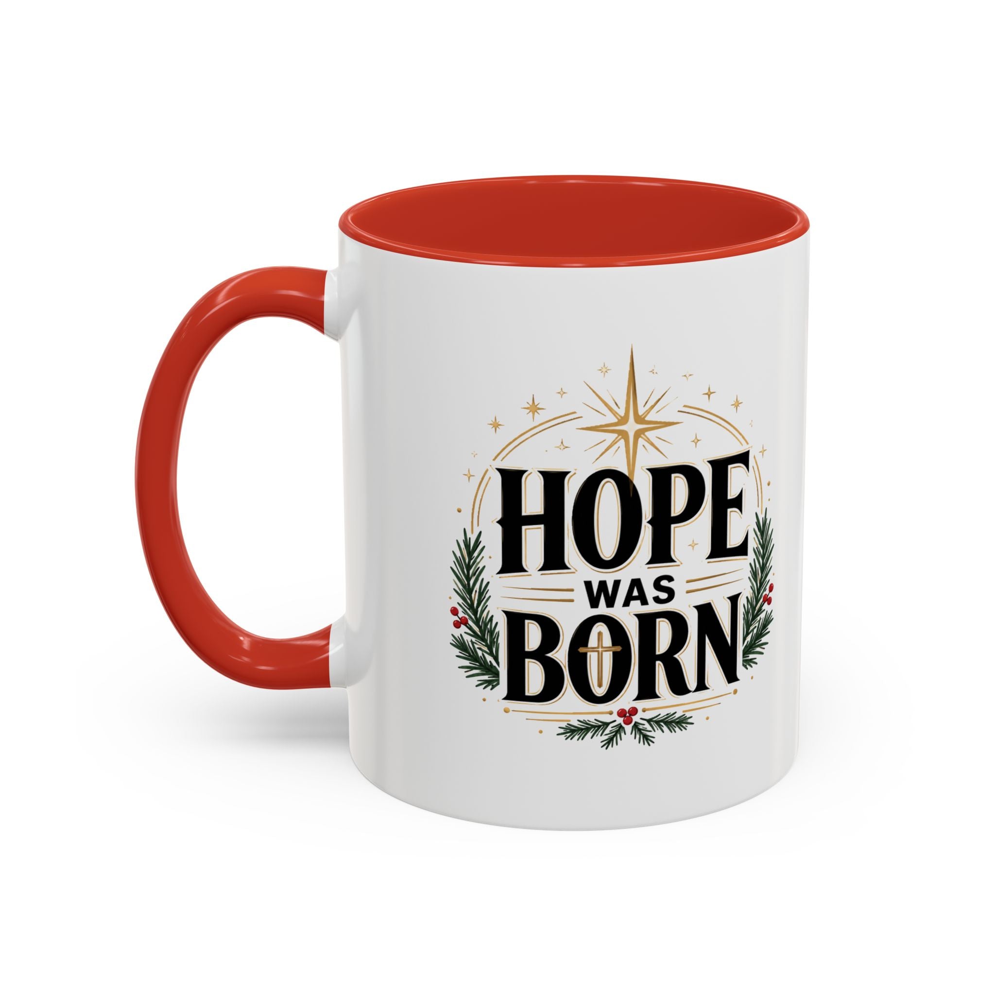 Christmas Hope Was Born Christmas Coffee Mug — Festive Holiday Holiday Prayer Mug