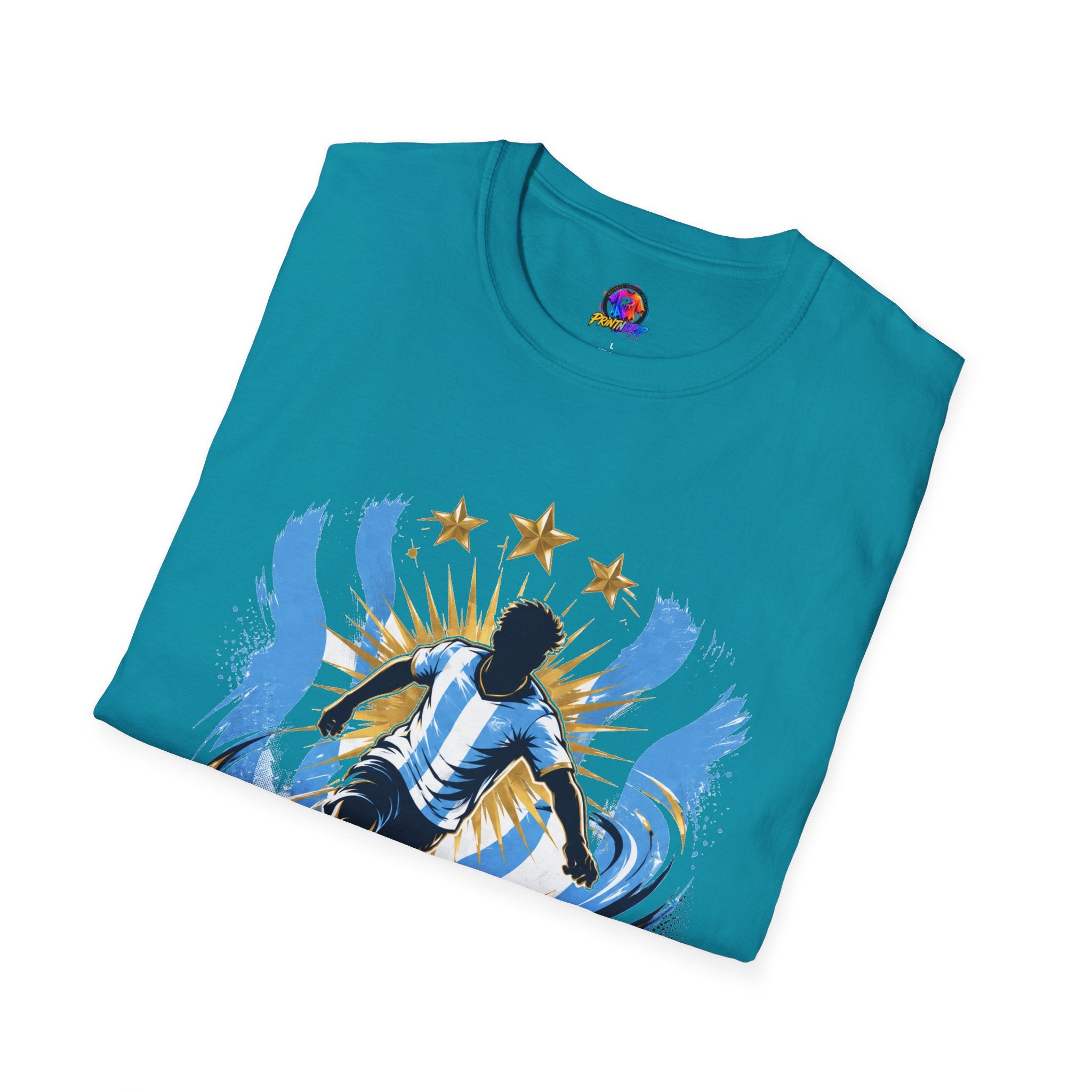 Argentina Sky Blue Magic Soccer T-Shirt — Argentinian Football Player Graphic Tee
