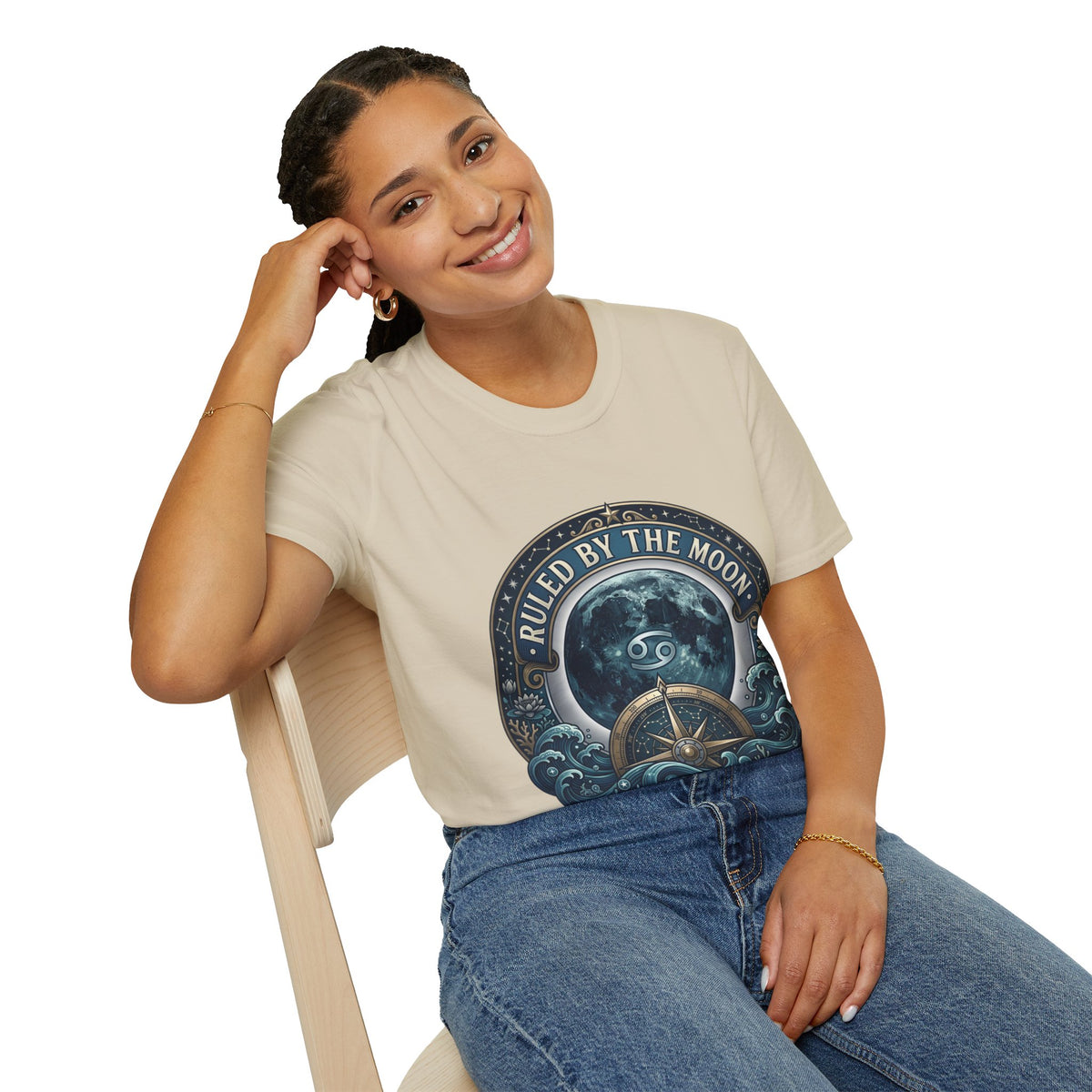 Cancer Zodiac Ruled by the Moon T-Shirt — Celestial Astrology Zodiac Graphic Tee