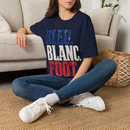 France T-Shirt — Bleu Blanc Foot Vintage French Flag Soccer Graphic Tee