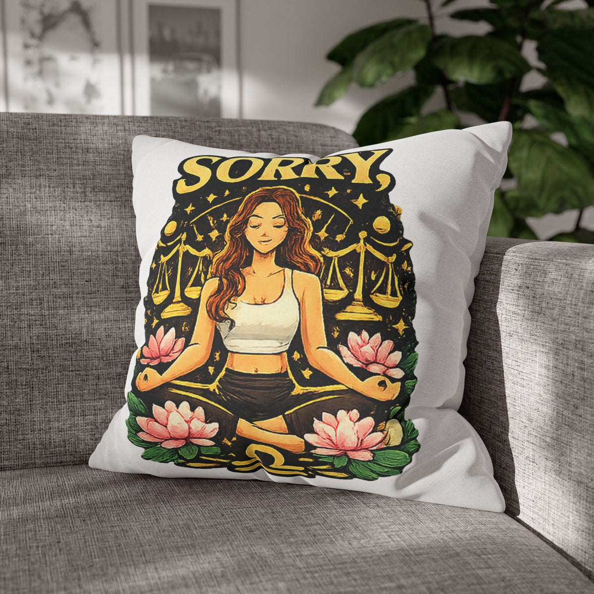 Libra Zodiac Sorry Libra Spun Polyester Square Pillowcase