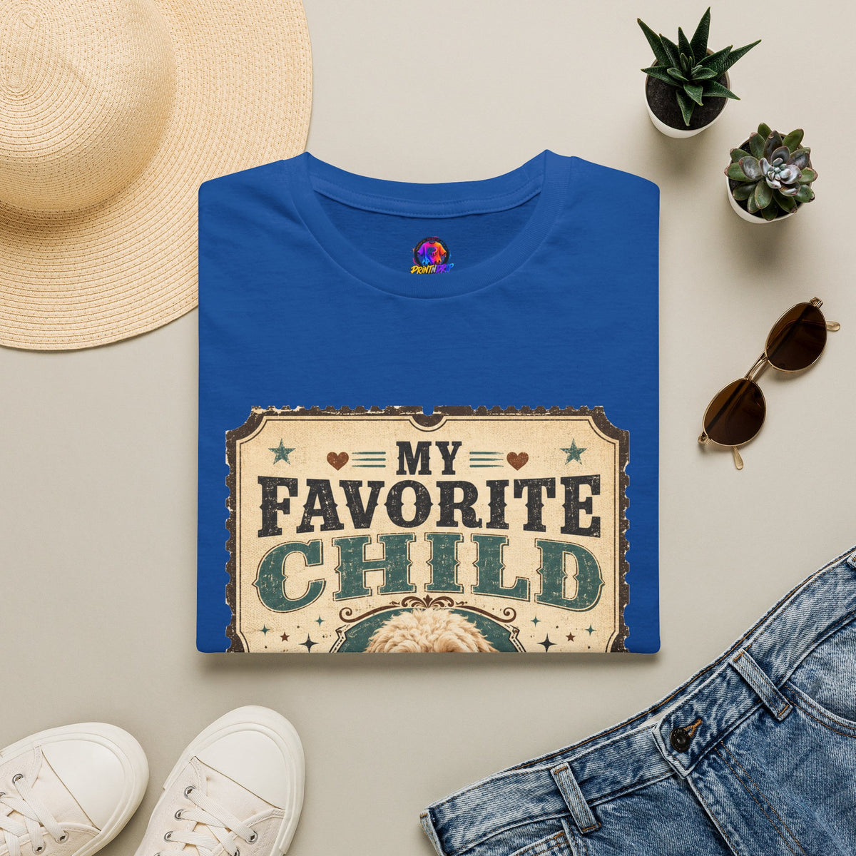 Favorite Child T-Shirt — "My Favorite Child" Dog Mom Club Vintage Tee