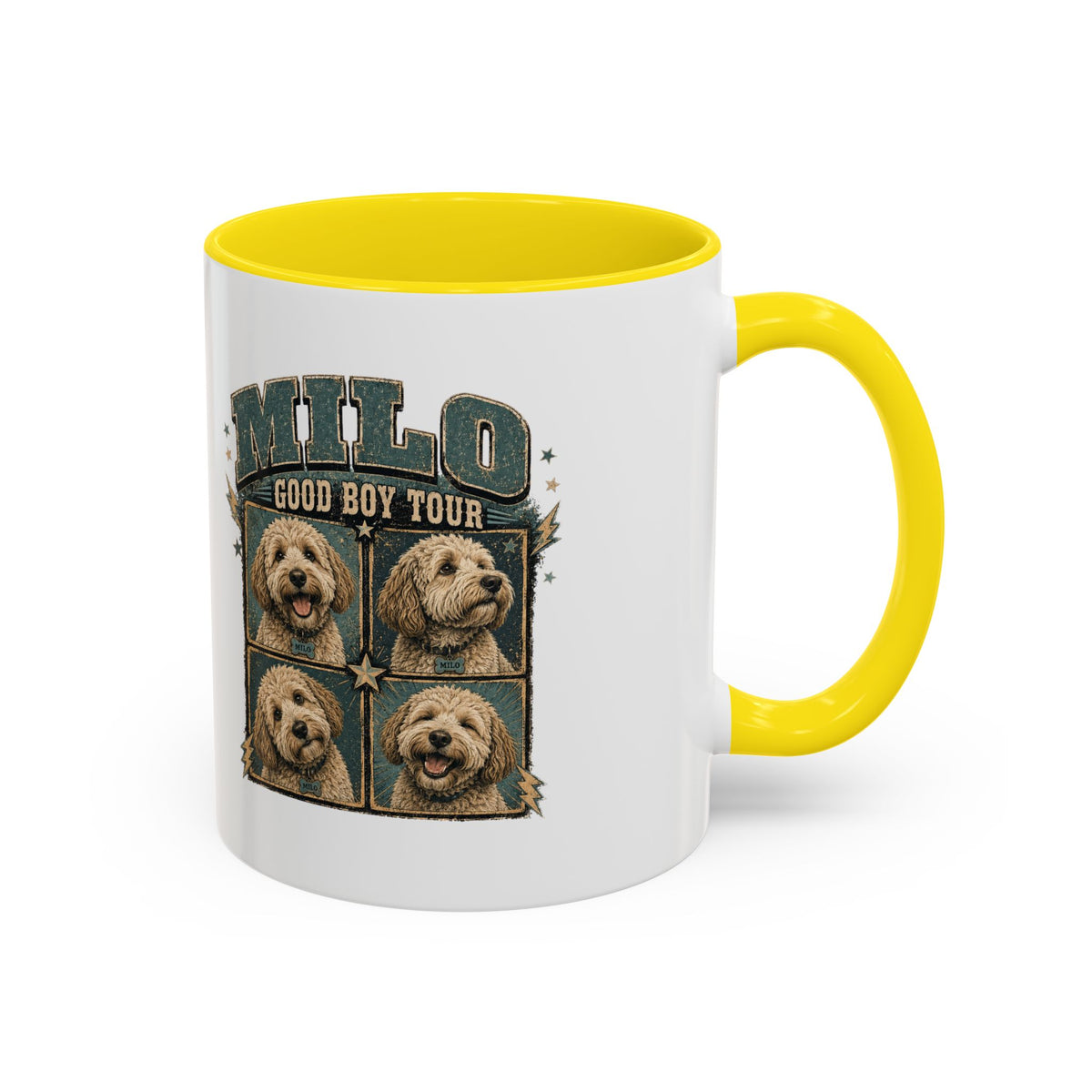 Milo Bailey Dog Dad Mom Milo 'Good Boy Tour' Accent Coffee Mug – Personalized Dog Photo Tribute