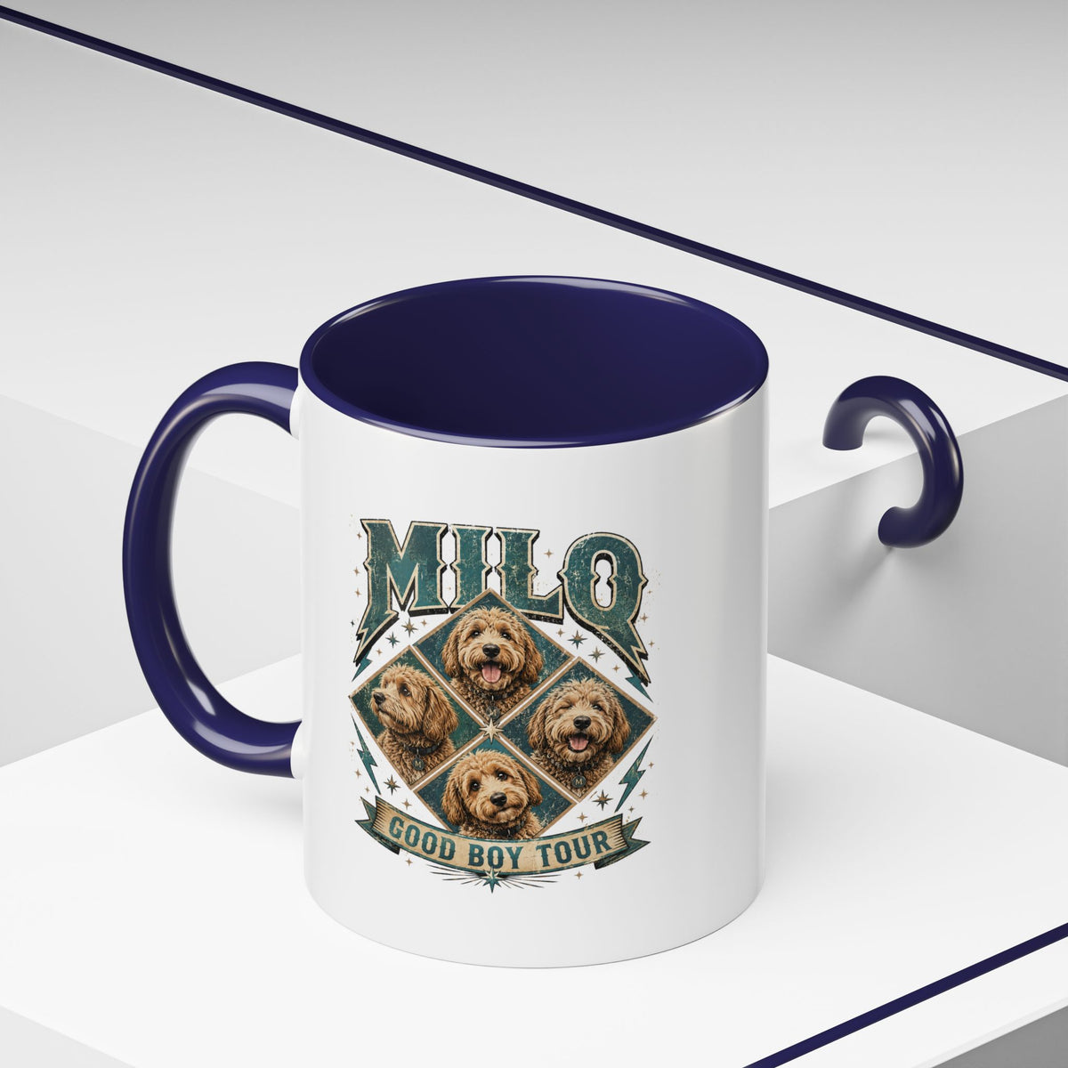 Milo Bailey Dog Dad Mom Good Boy Tour Accent Coffee Mug – Milo Dog Portraits
