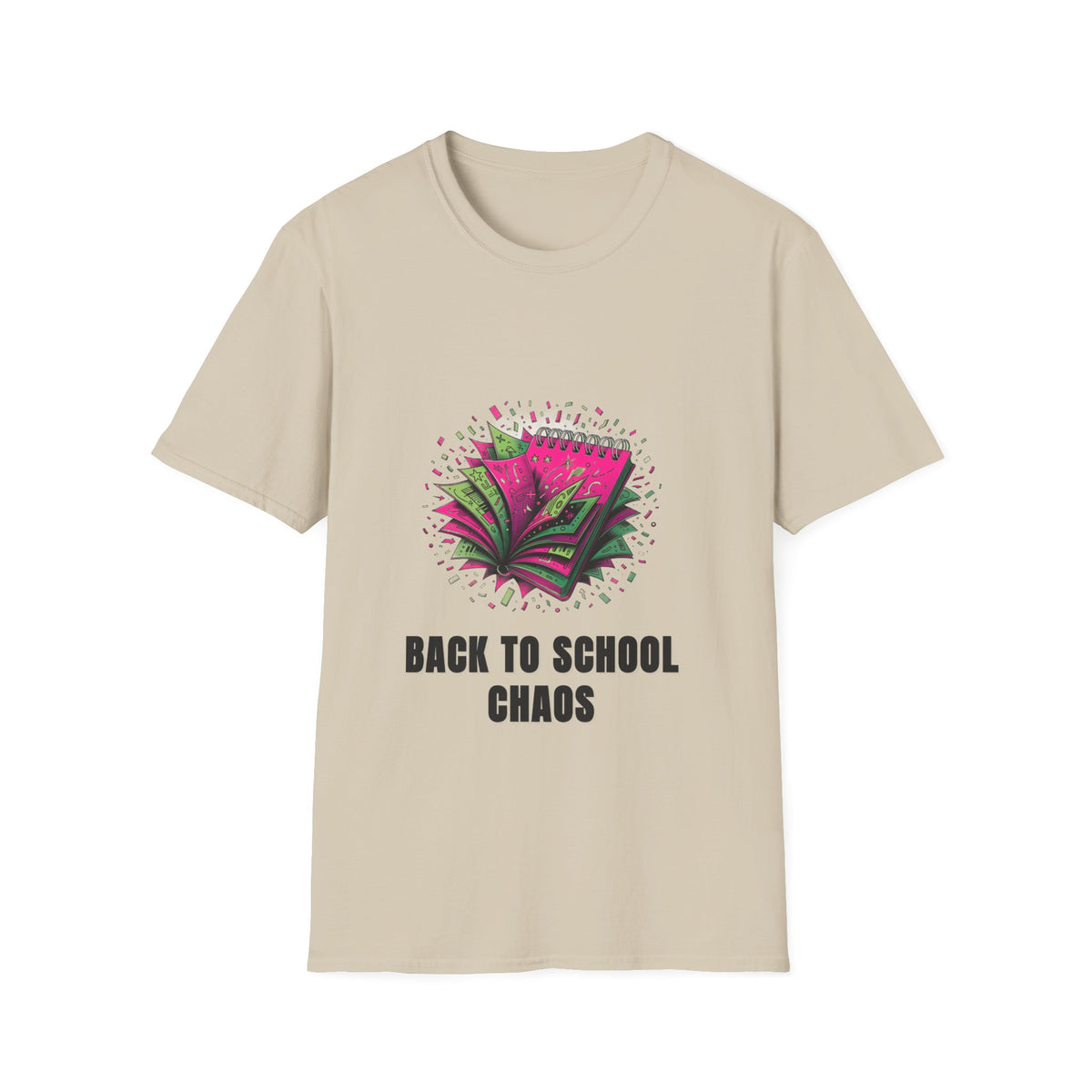 Back to School Chaos T-Shirt — Colorful Notebooks Graphic Tee for Students & Teachers - Trending Now - August 2026
