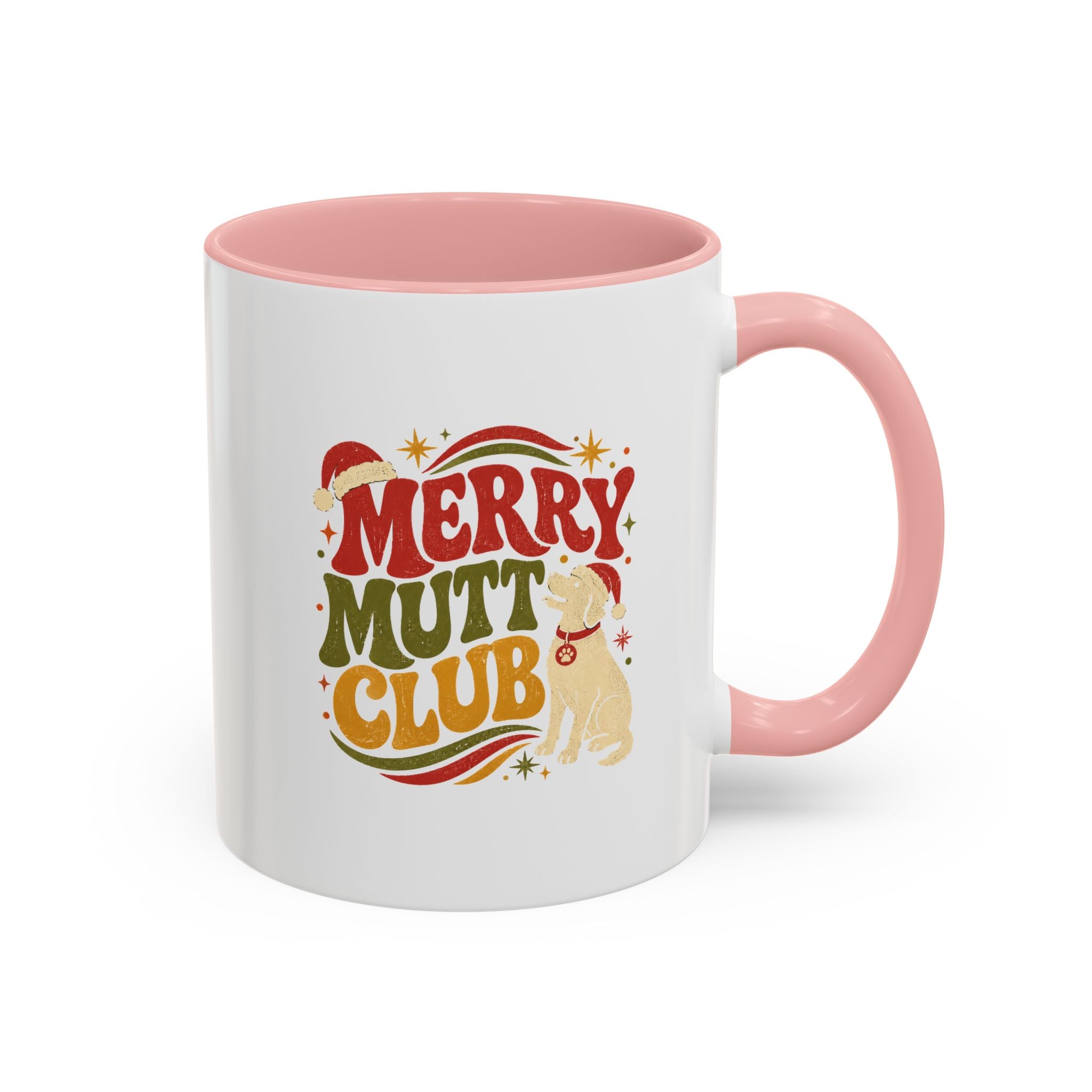 Modern Day Christmas Merry Mutt Club Accent Coffee Mug — Festive Dog Lover Holiday Gift