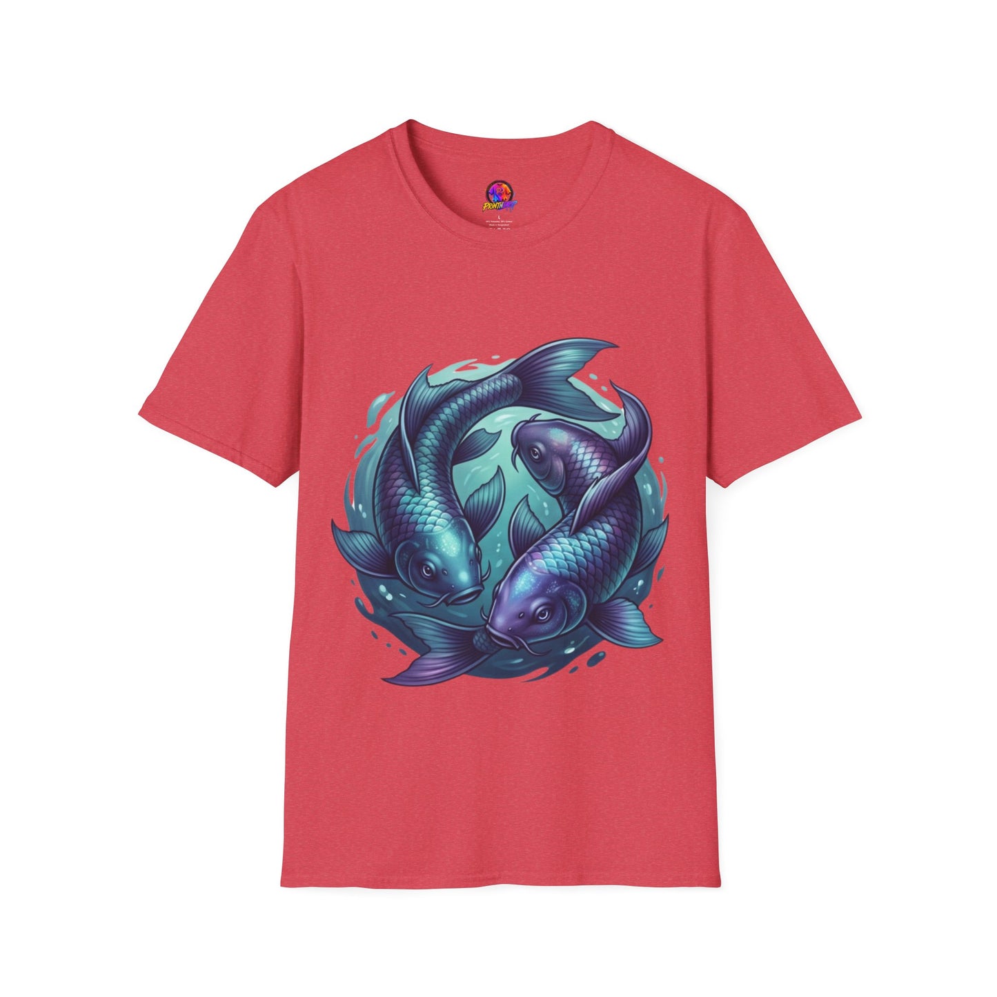 Koi Fish Circle T-Shirt — Artistic Yin Yang Aquatic Tee