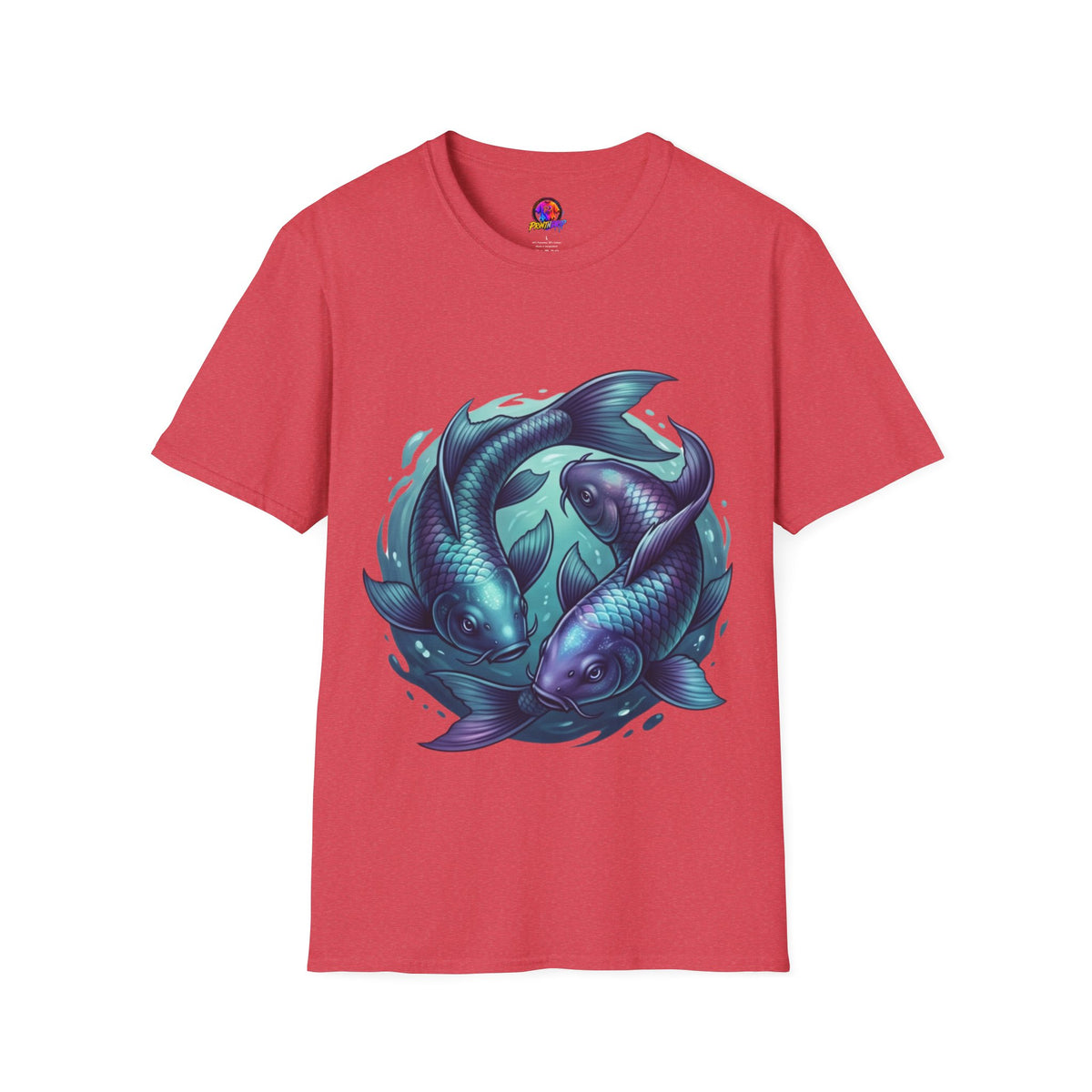 Koi Fish Circle T-Shirt — Artistic Yin Yang Aquatic Tee