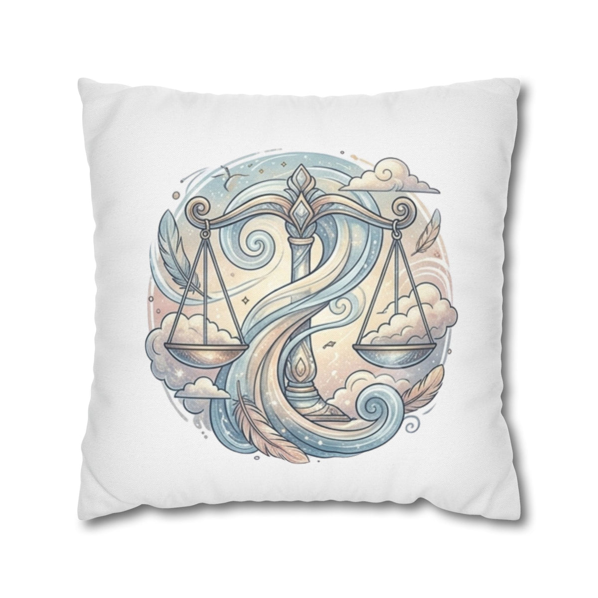Libra Zodiac Throw Pillow pillowcase — Scales Astrology Decorative Pillowcase