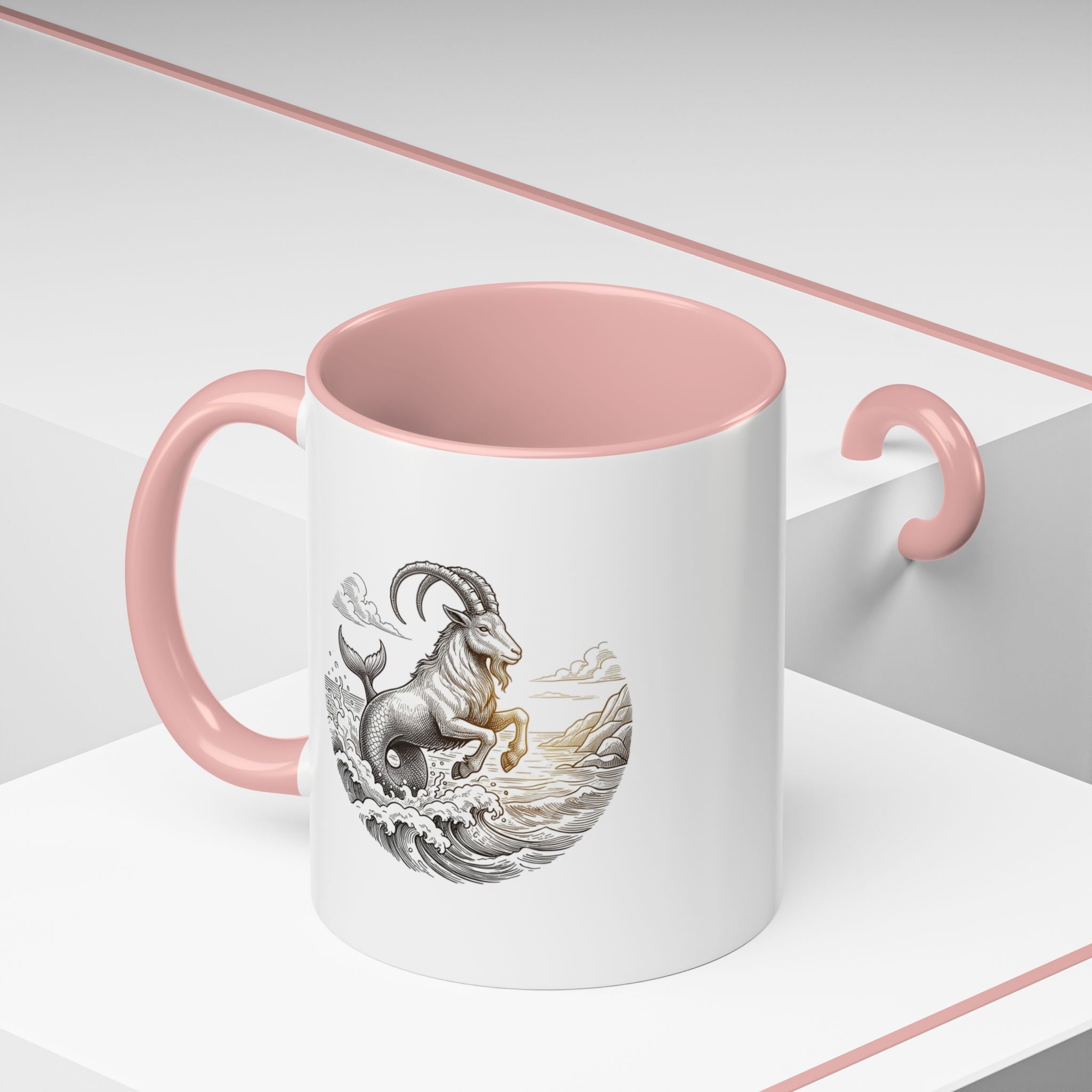 Capricorn Goat Mermaid Coffee Mug — Zodiac Capricorn Accent Mug