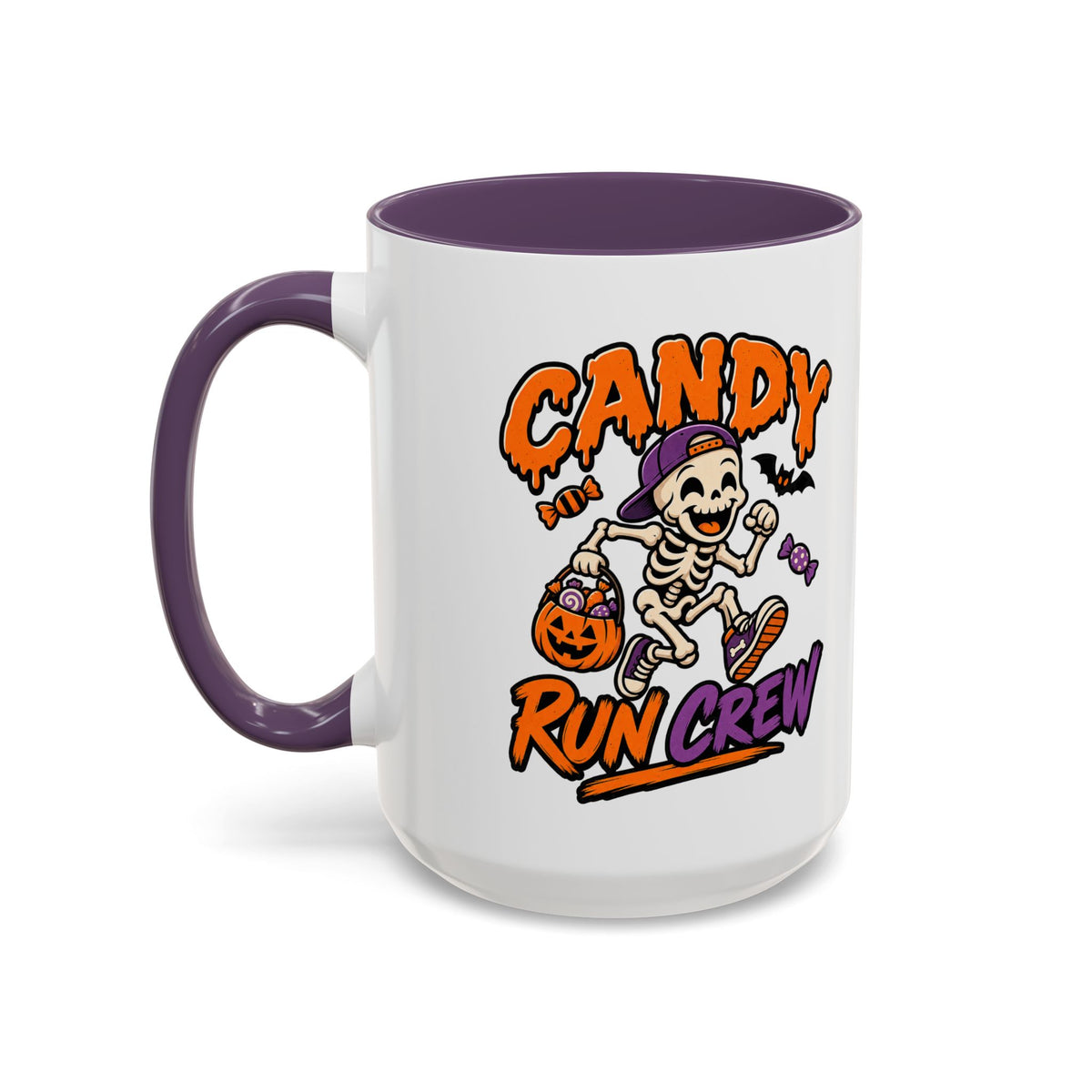 Candy Run Crew Coffee Mug — Halloween Skeleton Trick-or-Treat Accent Mug (11/15oz)