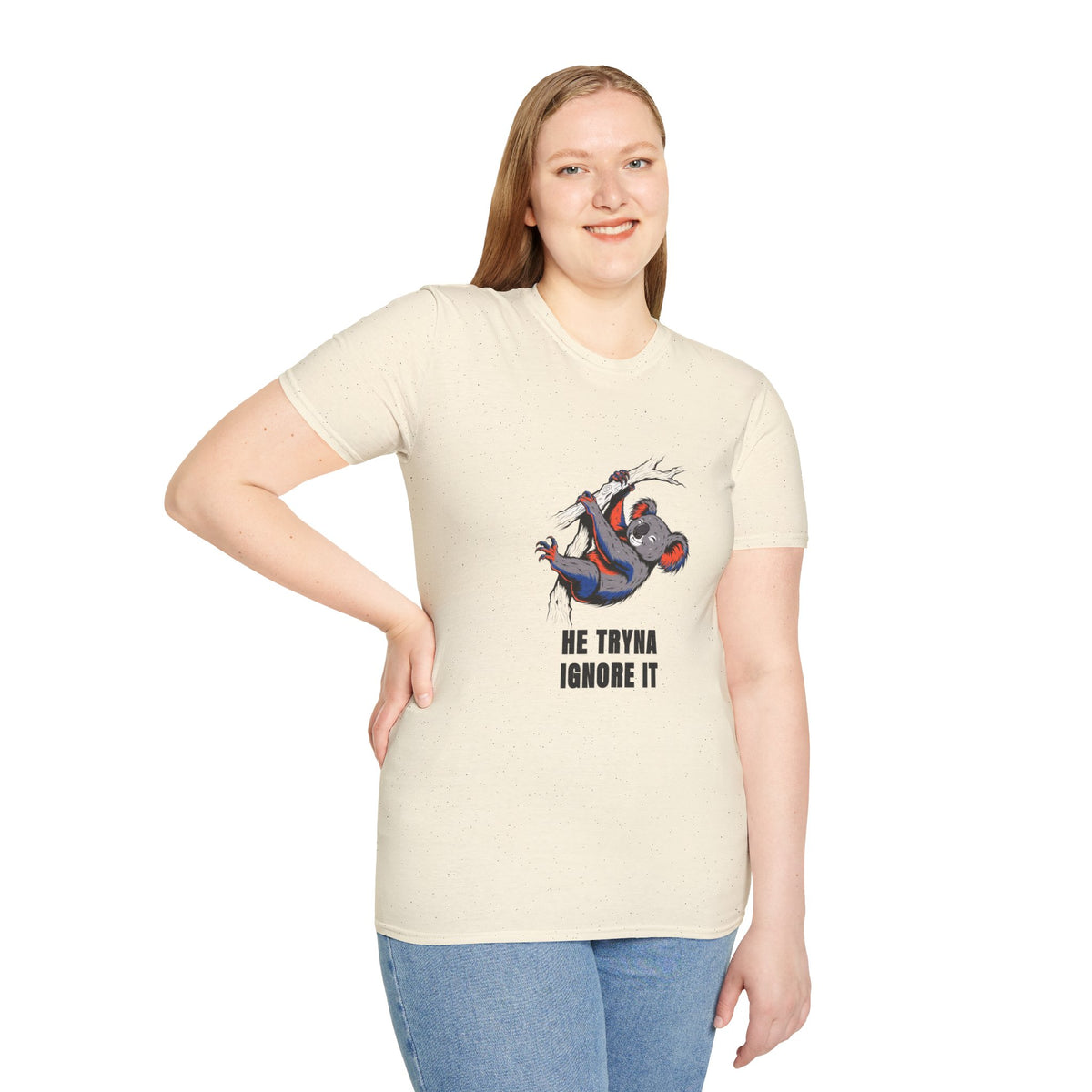 Koala Graphic Tee — "He Tryna Ignore It" Casual Cotton T-Shirt - Trending Now - August 2026