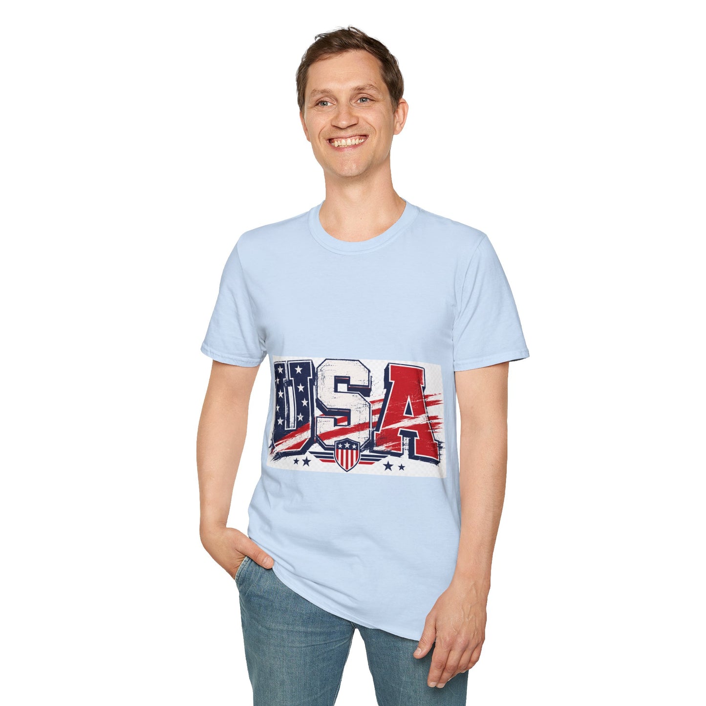 USA Flag Graphic T-Shirt — Patriotic Red White & Blue Tee