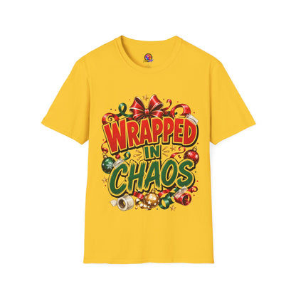 T-Shirt — "Wrapped in Chaos" Holiday Graphic Tee