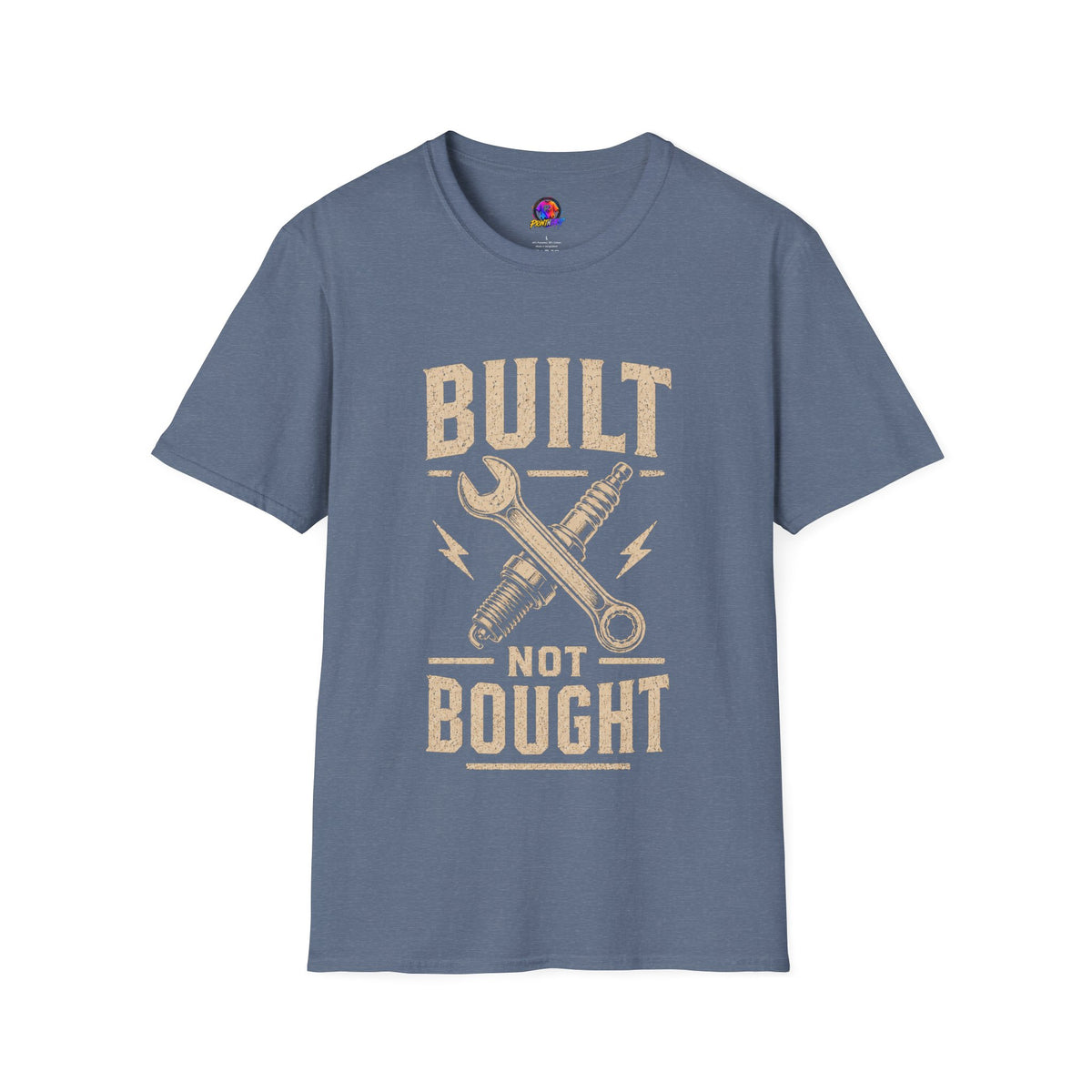 Built Not Bought T-Shirt — Vintage Mechanic DIY Garage Tee
