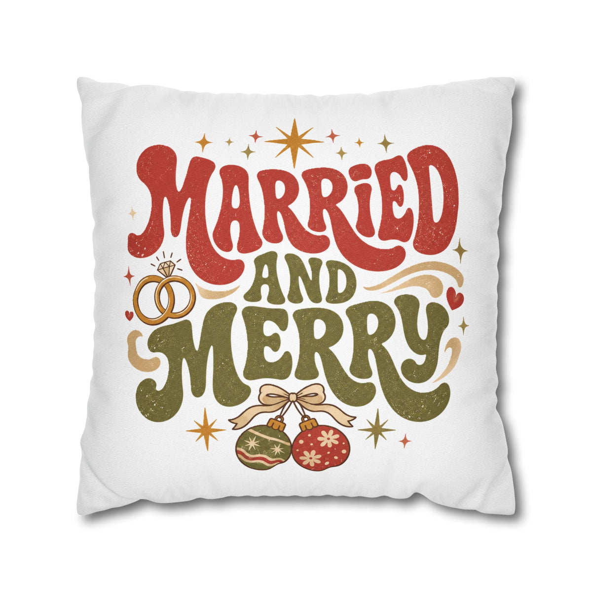 Christmas Married and Merry Holiday Pillowcase