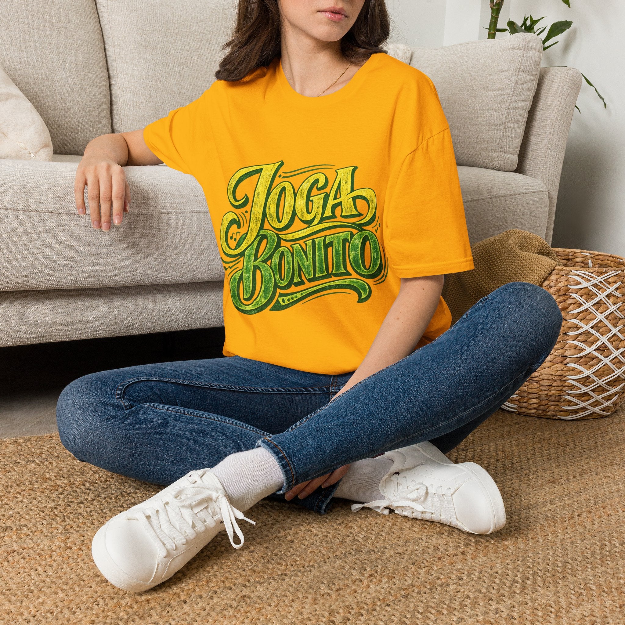 Brazil T-Shirt — 'Joga Bonito' Vintage Soccer Script Tee