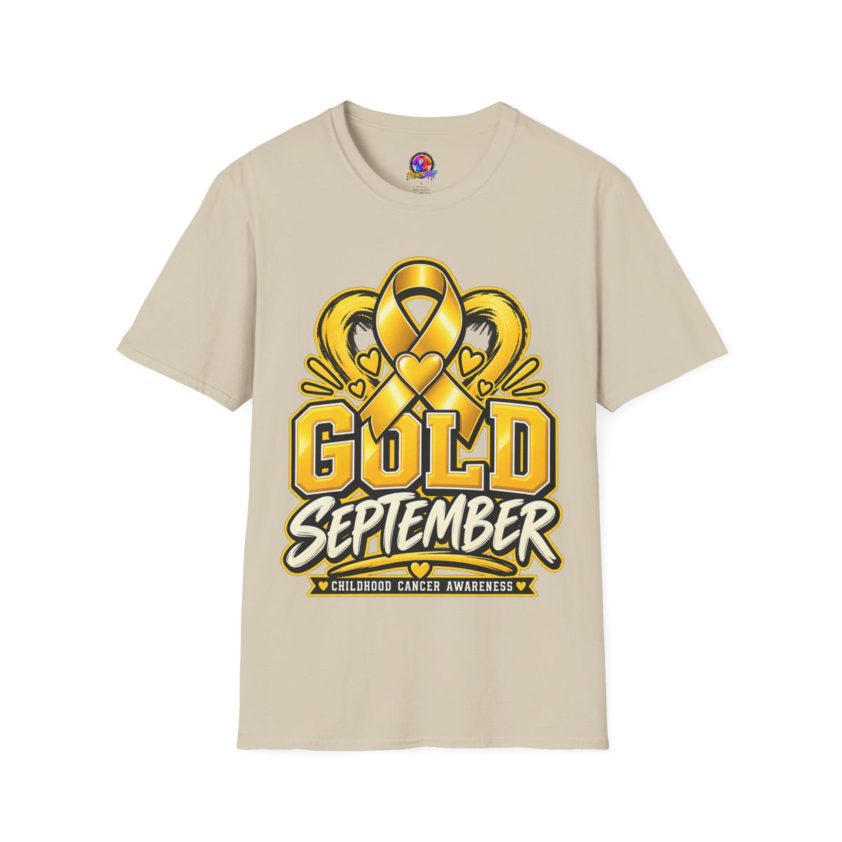 Gold September T-Shirt — Childhood Cancer Awareness Ribbon Tee