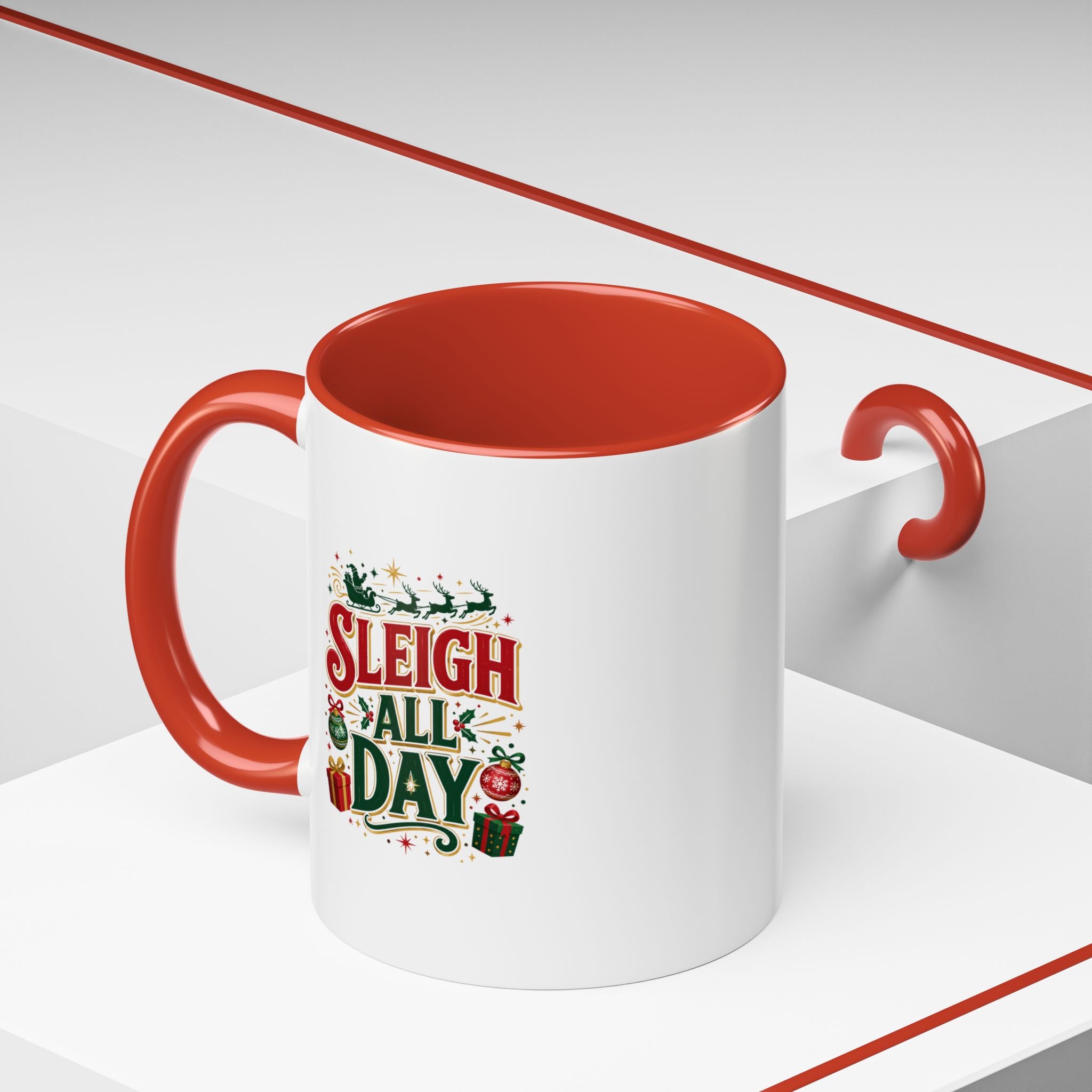 Sleigh All Day Accent Coffee Mug – Holiday Christmas Gift