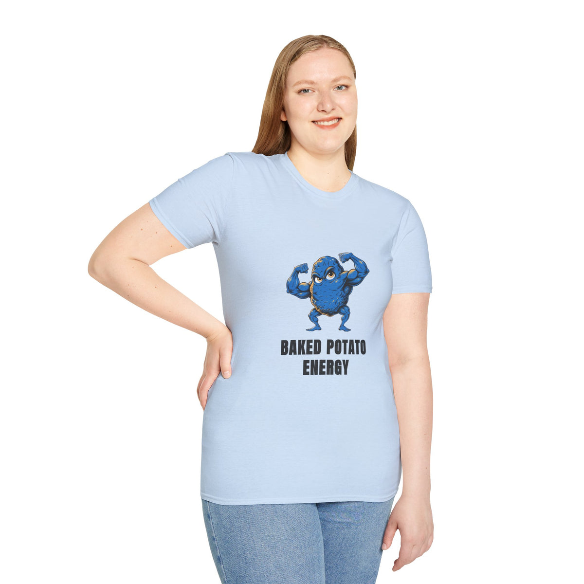 Baked Potato Energy T-Shirt — Funny Muscular Potato Graphic Tee - Trending Now - August 2026