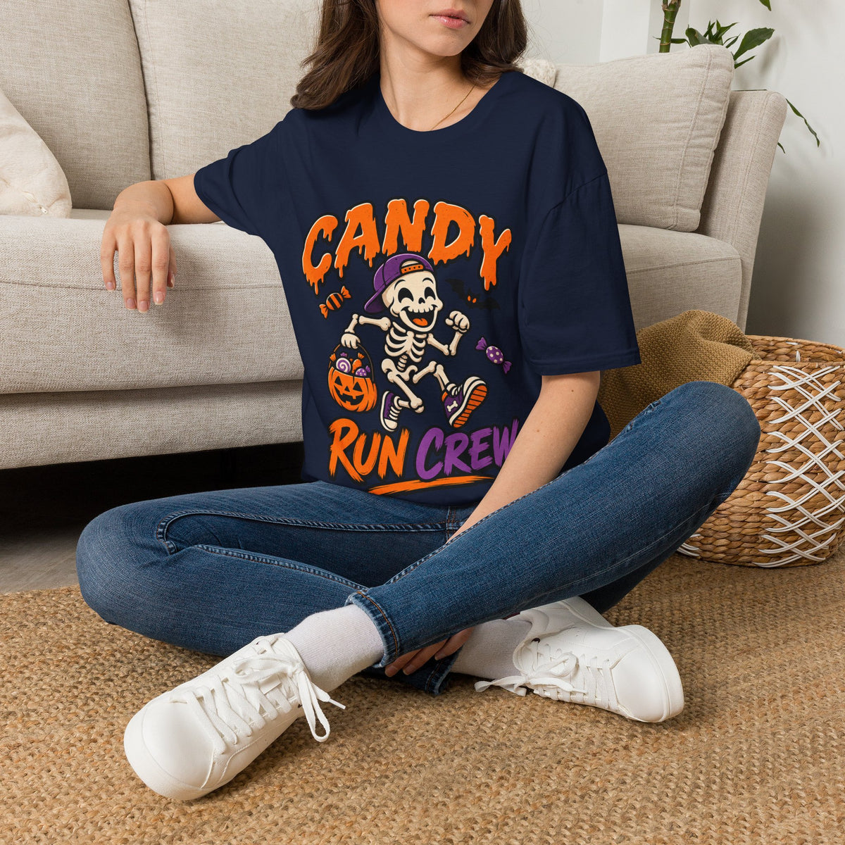 Candy Run Crew T-Shirt — Halloween Skeleton Trick-or-Treat Tee