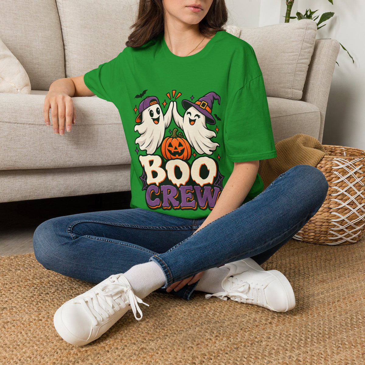 Boo Crew Halloween T-Shirt — Cute Ghosts & Pumpkin Graphic